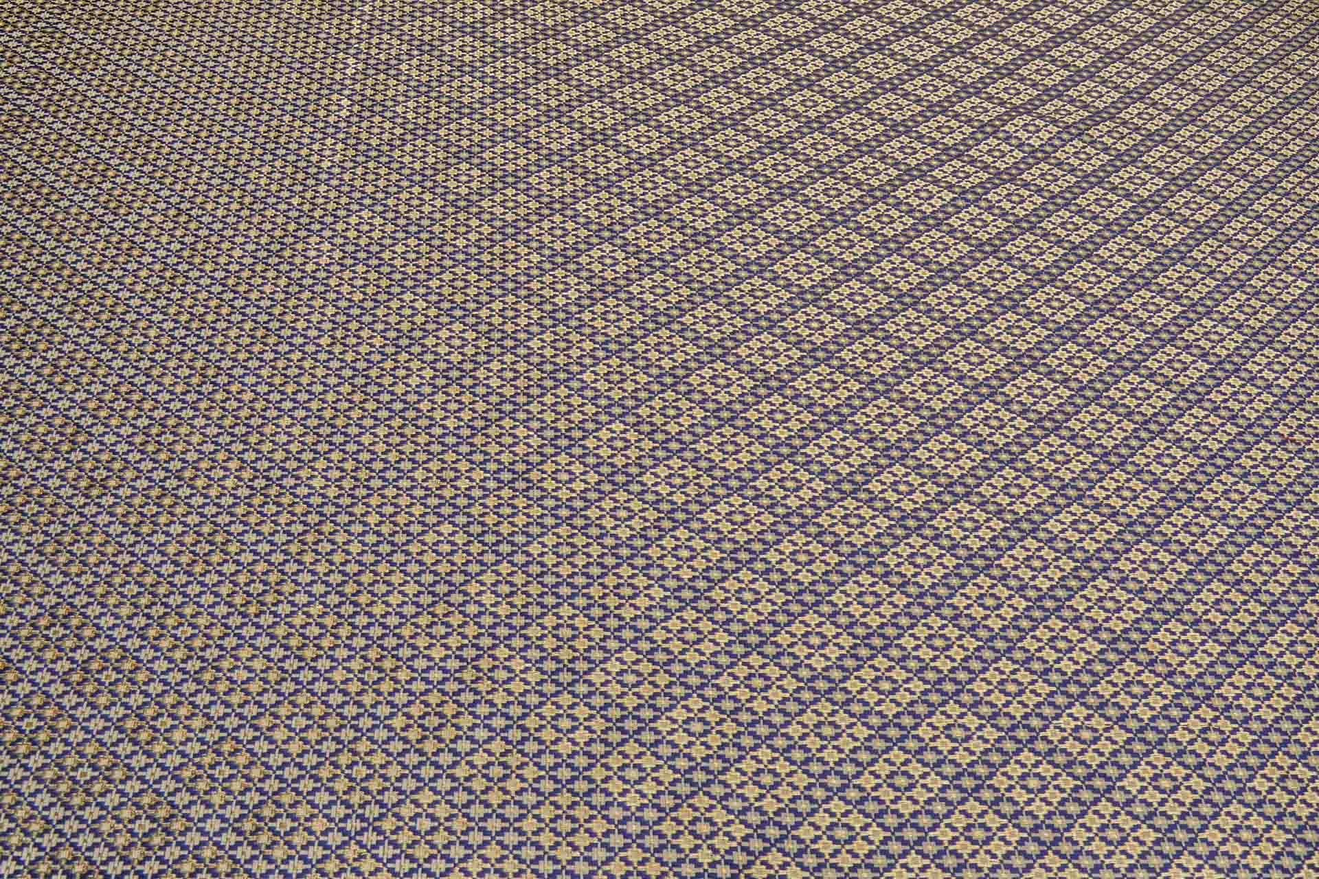 Geometric Banaras Brocade - Navy, Beige & Gold Metallic fabric, image 6 of 6