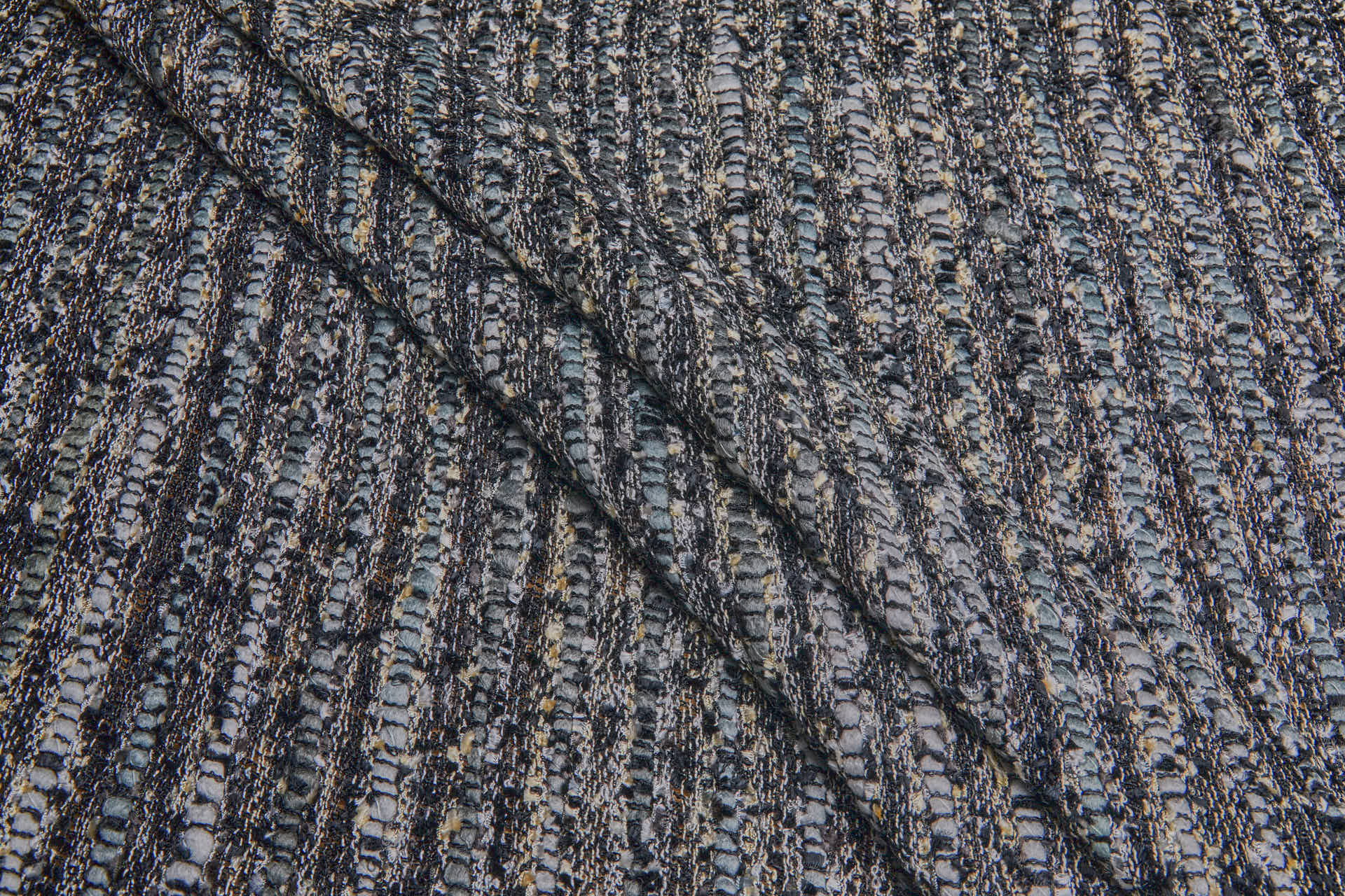 Chunky Chenille Weave - Grey, Black and Beige fabric, image 4 of 7