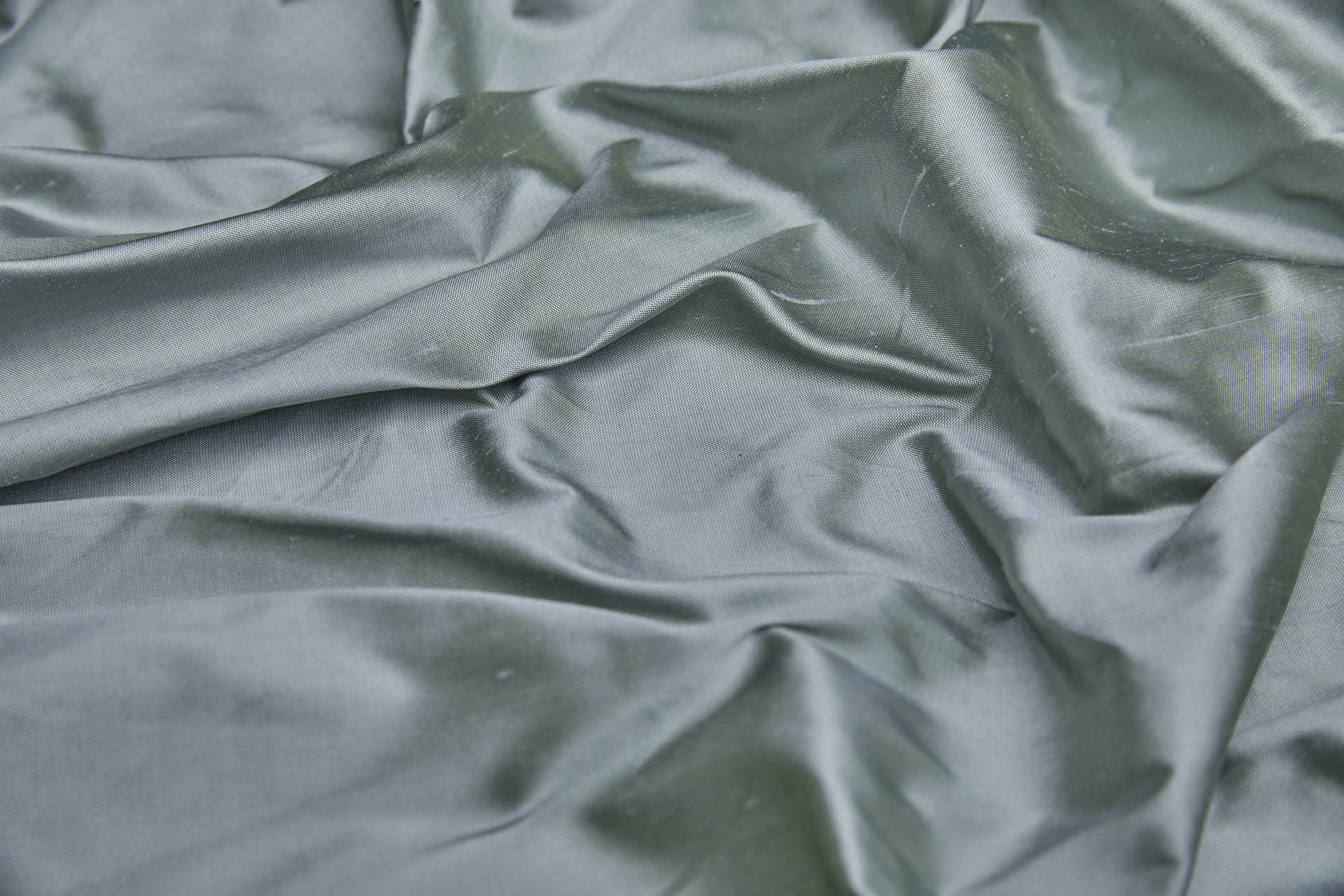Silk Dupion - Pale Blue shot Spring Green fabric, image 2 of 9