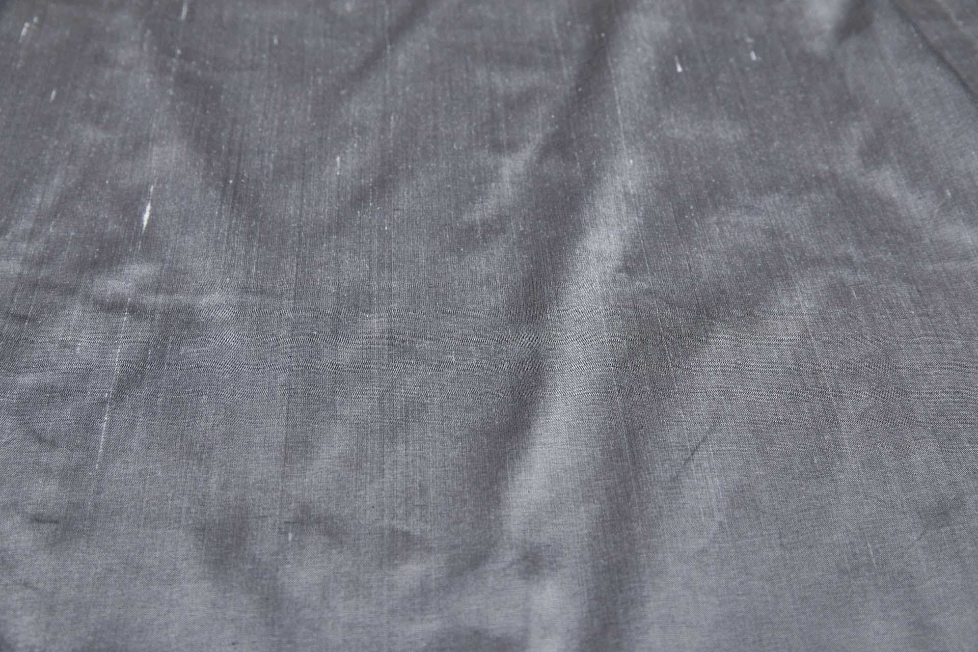 Silk Dupion - Grey (Black shot Ivory) fabric, image 4 of 8