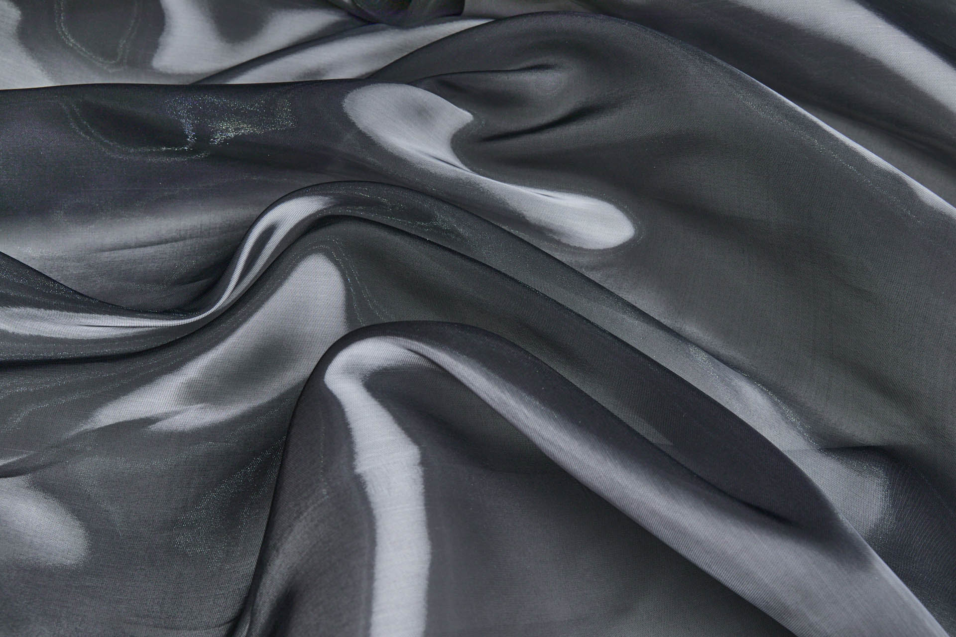 Heavy Weight Liquid Satin Organza - Gunmetal Grey fabric, image 9 of 9