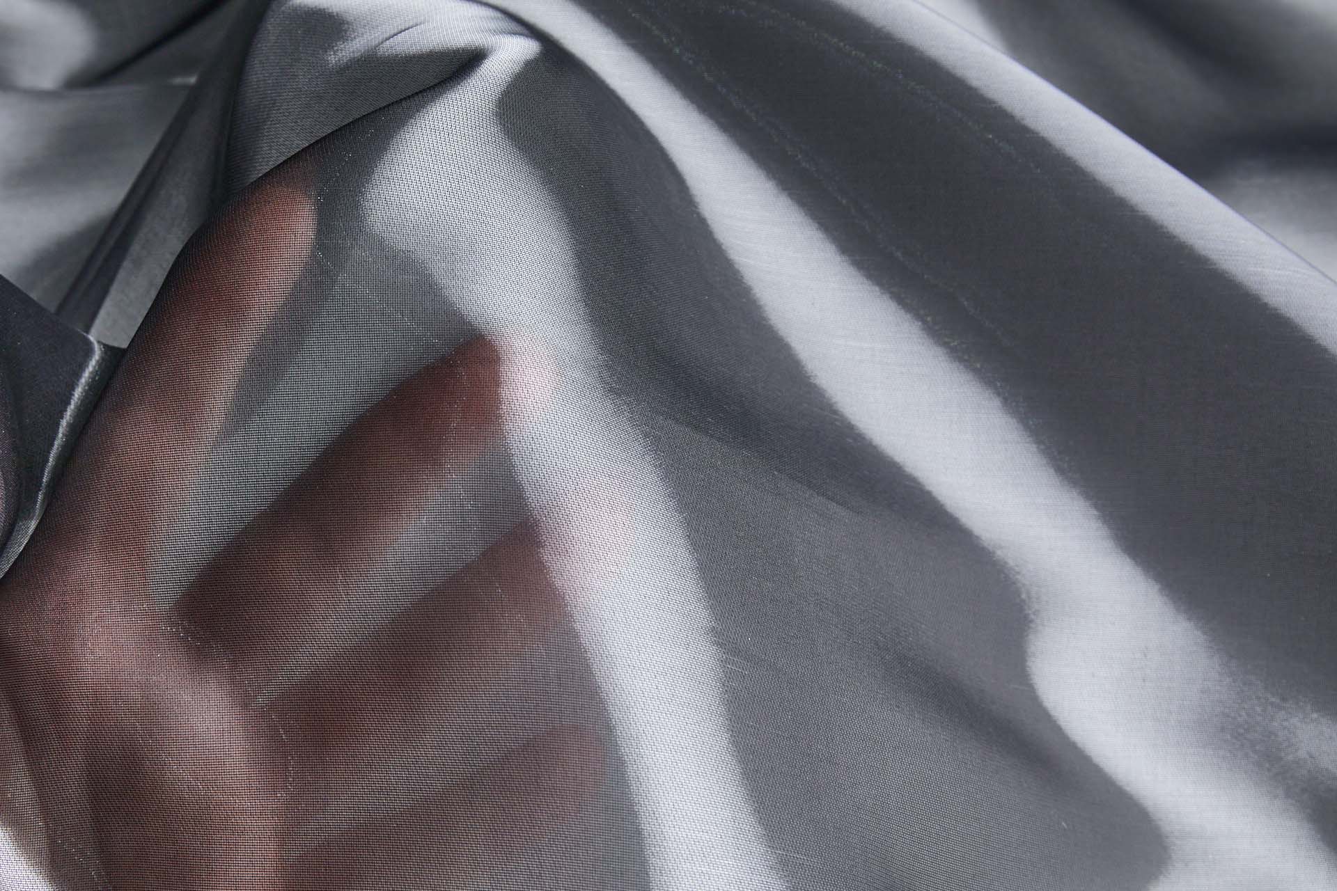 Heavy Weight Liquid Satin Organza - Gunmetal Grey fabric, image 3 of 9
