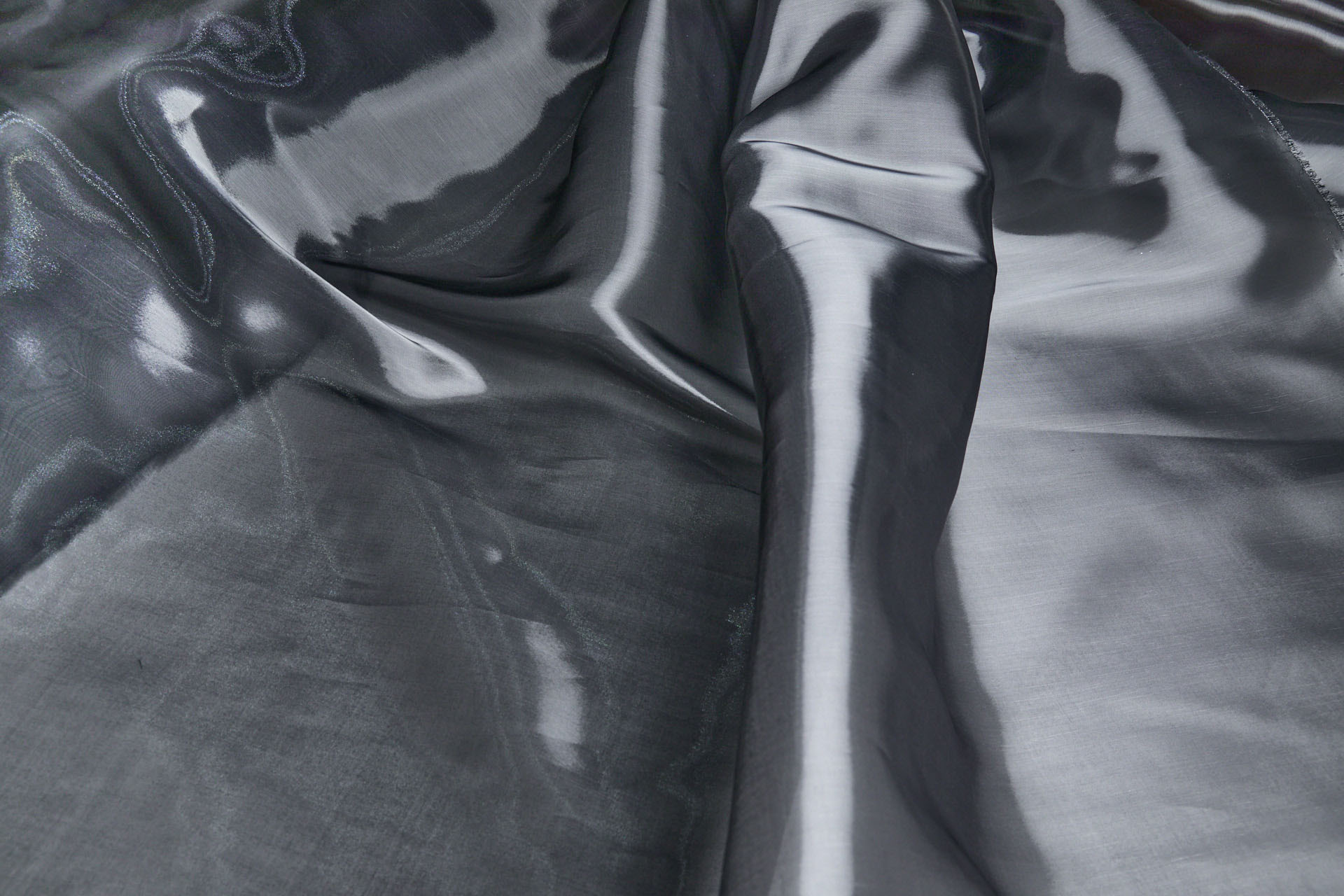 Heavy Weight Liquid Satin Organza - Gunmetal Grey fabric, image 5 of 9