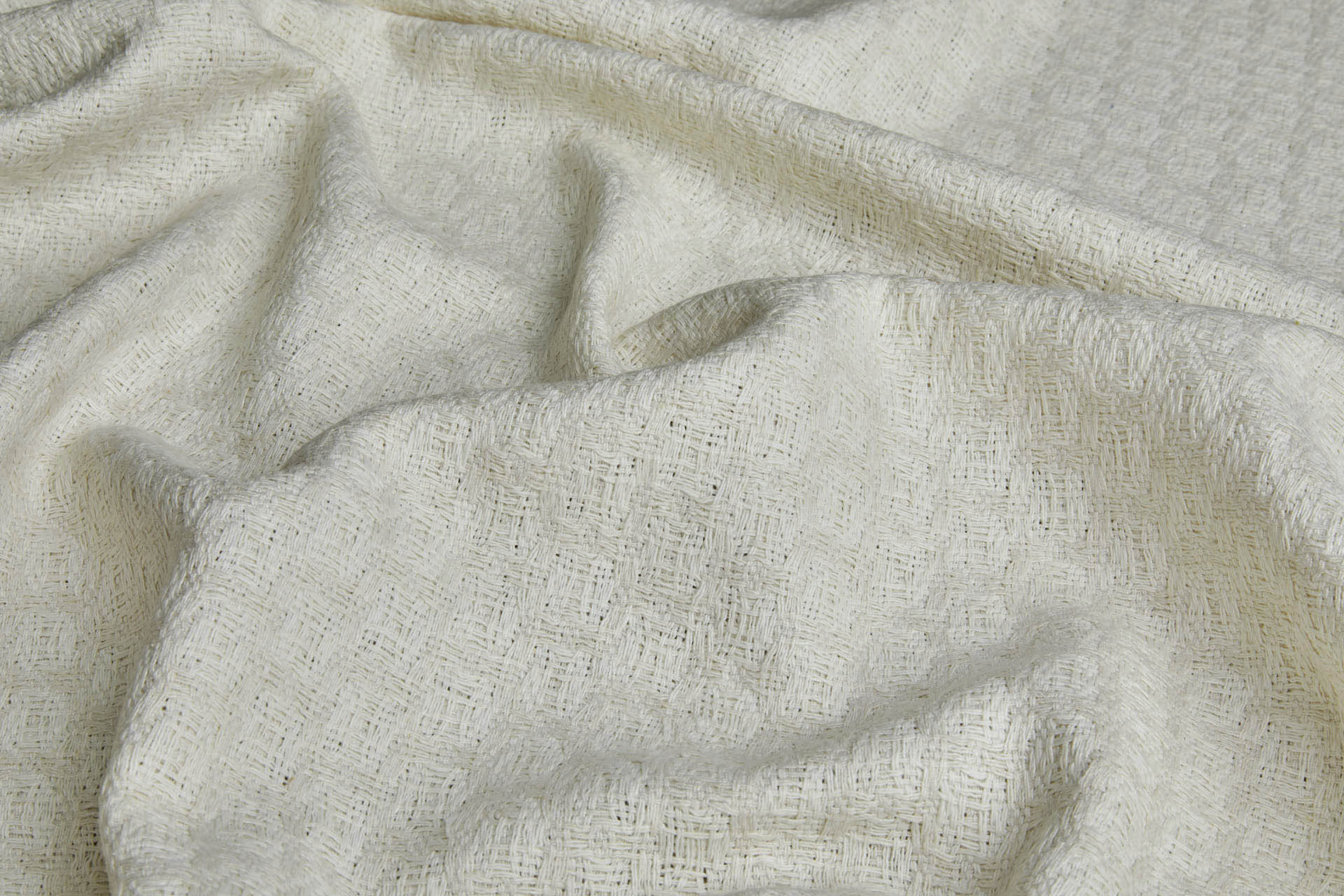 Ecru Reversible Hand Woven Silk Cotton Jacquard fabric, image 7 of 9