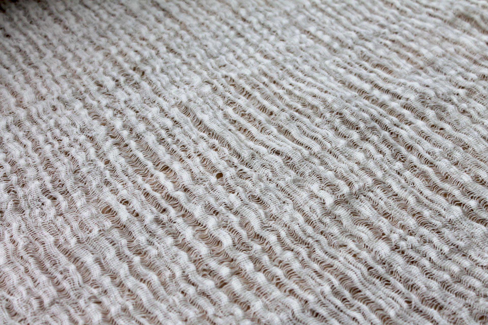 Textured Chunky Sheer Linen - Ivory fabric, image 6 of 6