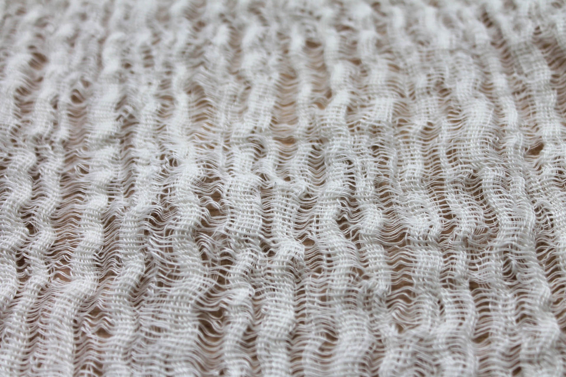 Textured Chunky Sheer Linen - Ivory fabric, image 2 of 6