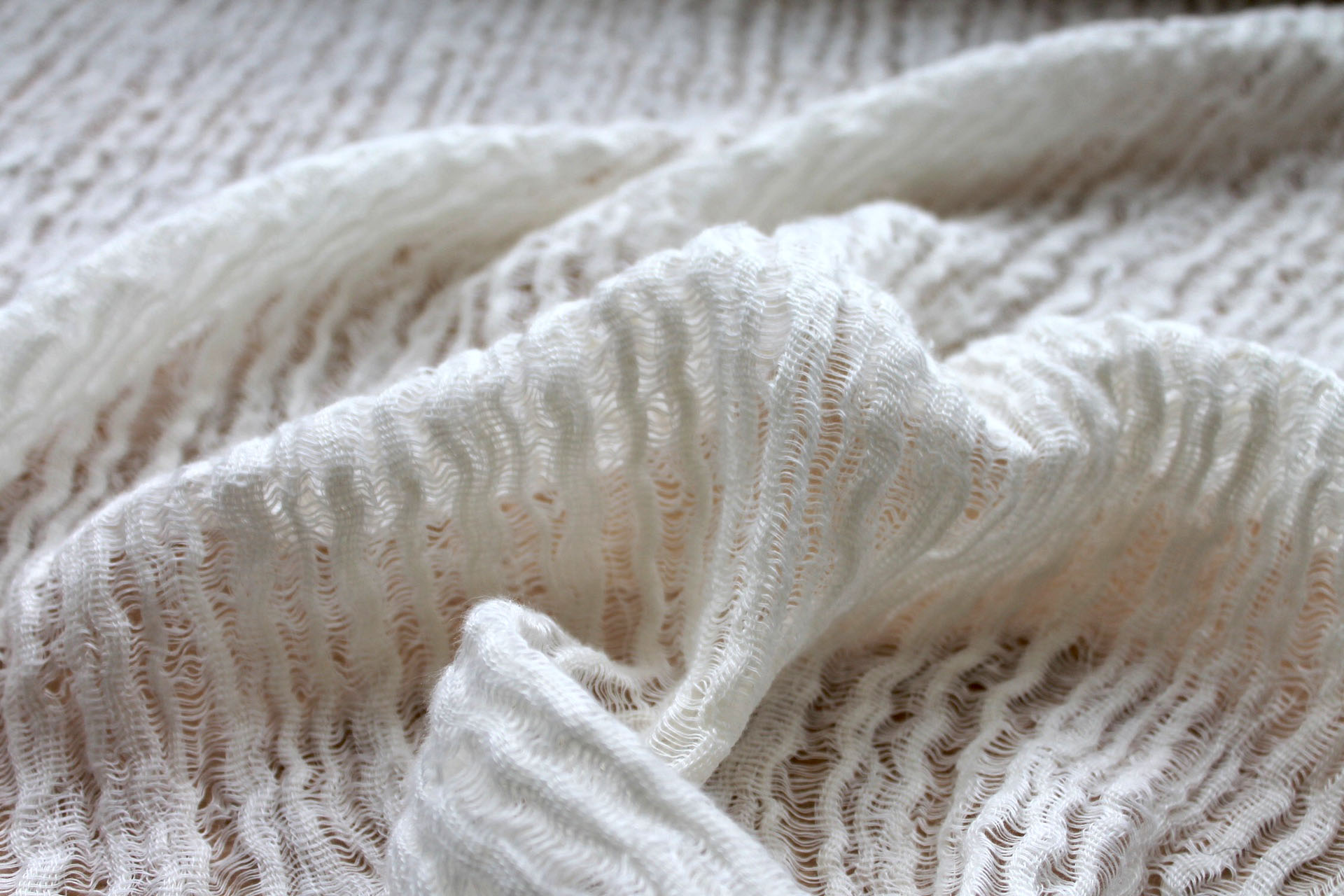 Textured Chunky Sheer Linen - Ivory fabric, image 3 of 6