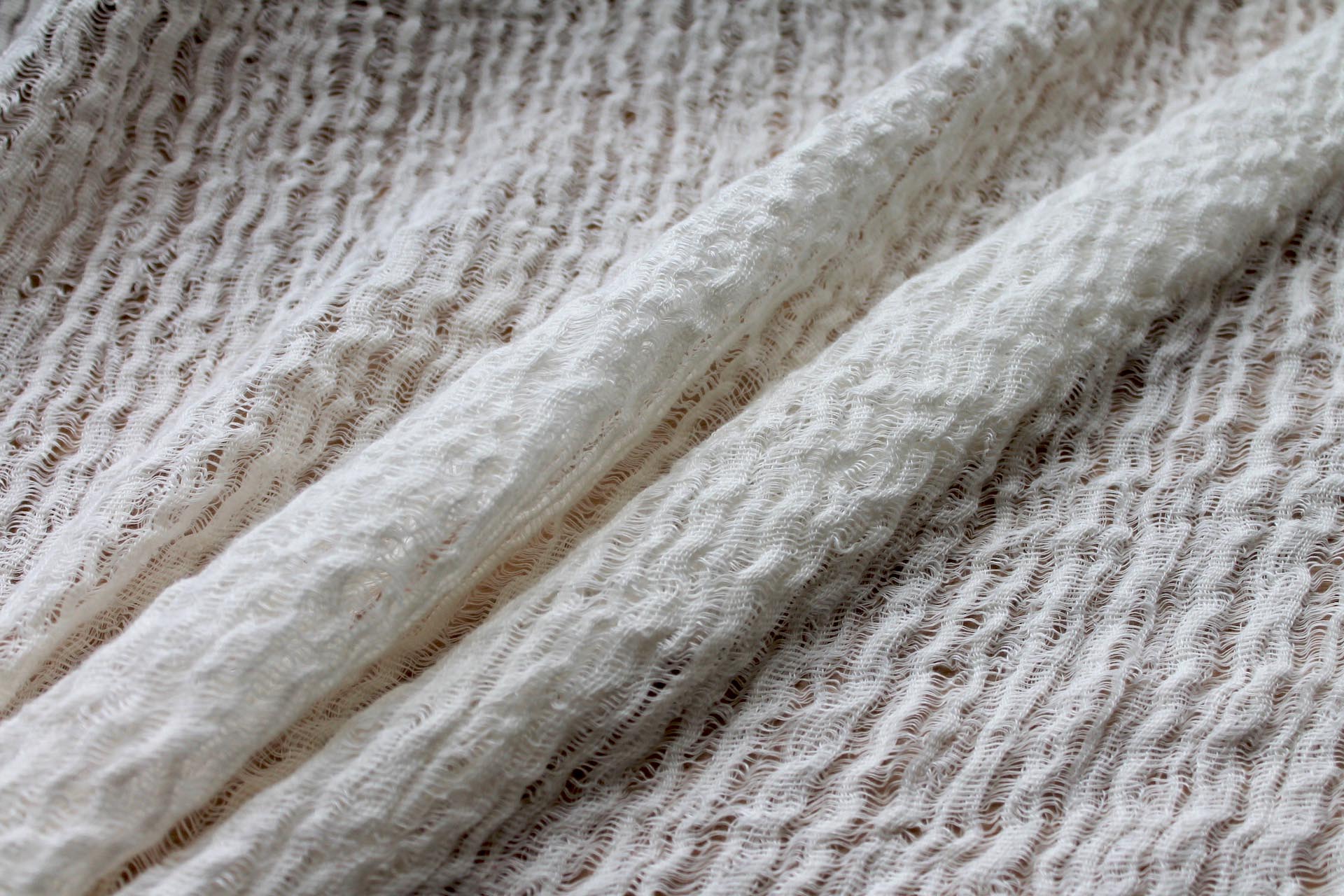 Textured Chunky Sheer Linen - Ivory fabric