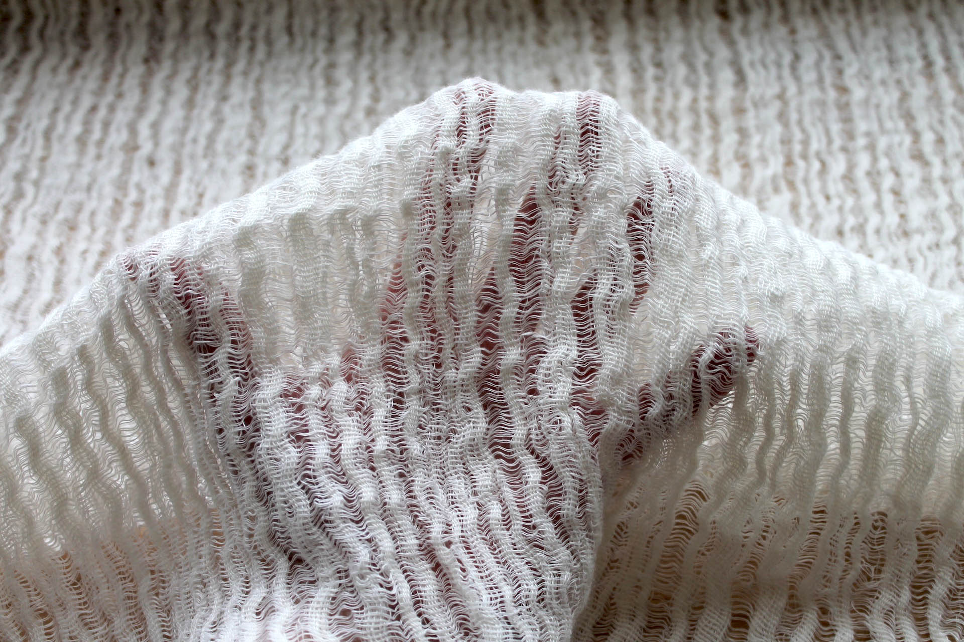 Textured Chunky Sheer Linen - Ivory fabric, image 5 of 6