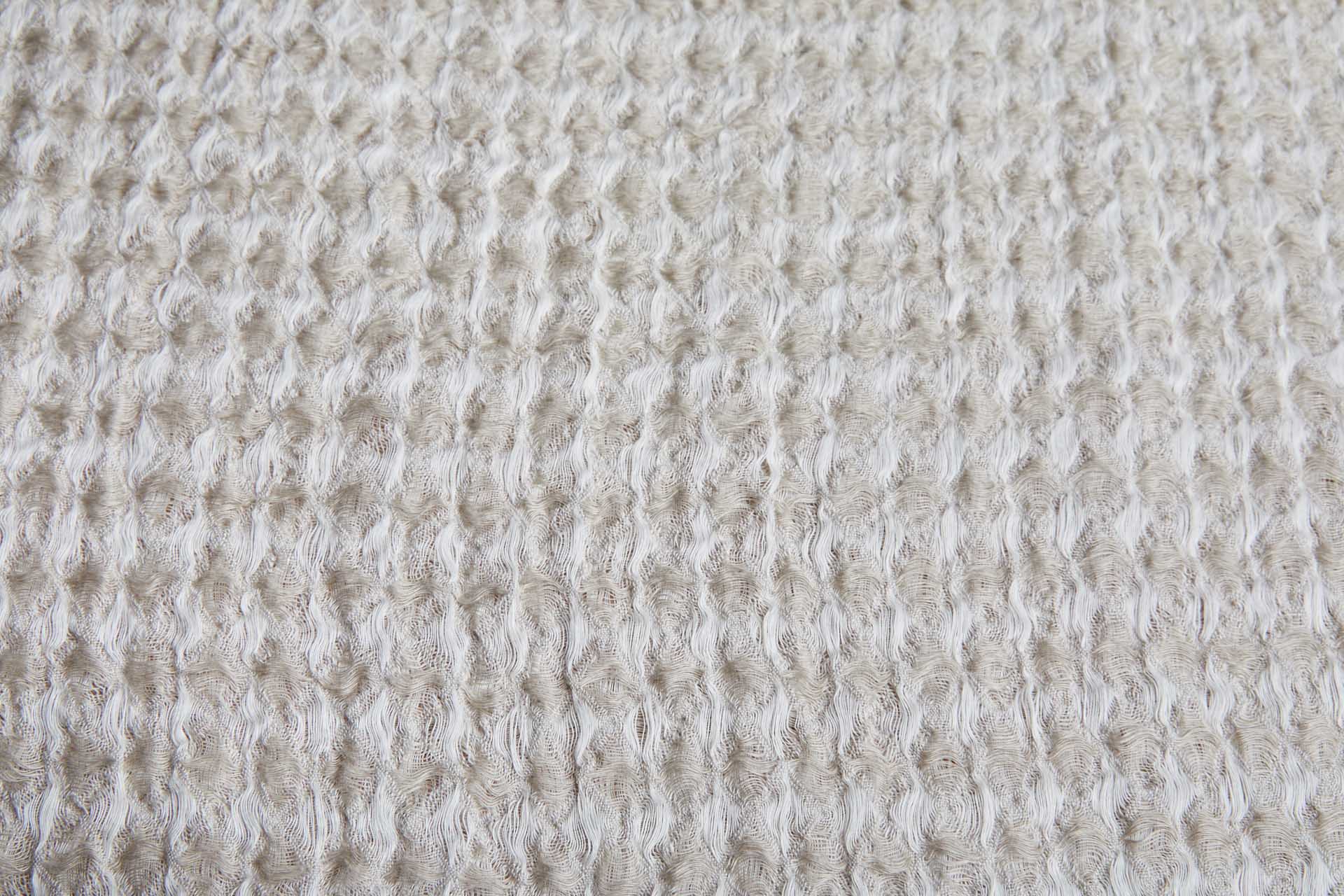 Double Waffle Weave Linen - Natural and Off White fabric, image 8 of 8