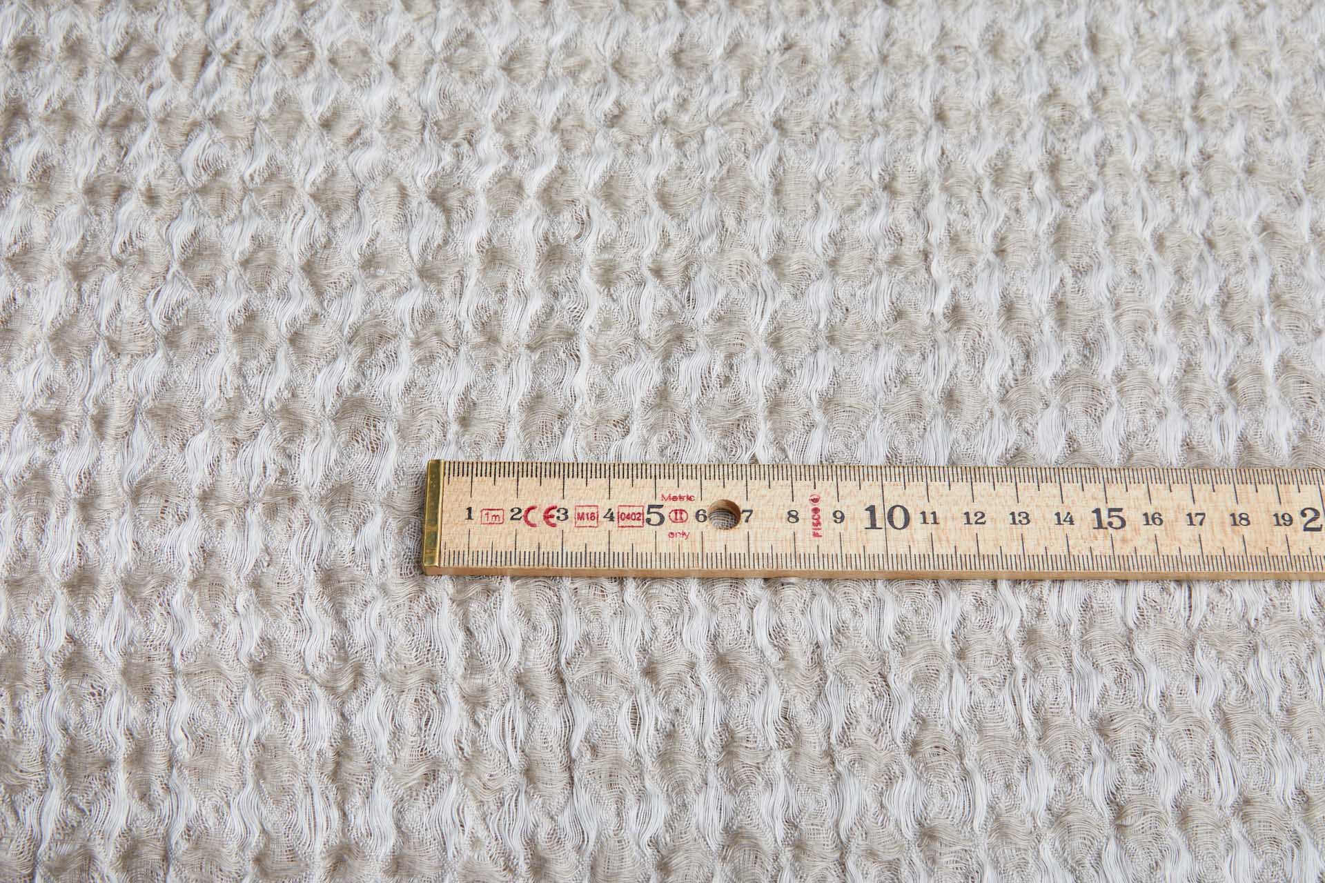 Double Waffle Weave Linen - Natural and Off White fabric, image 7 of 8