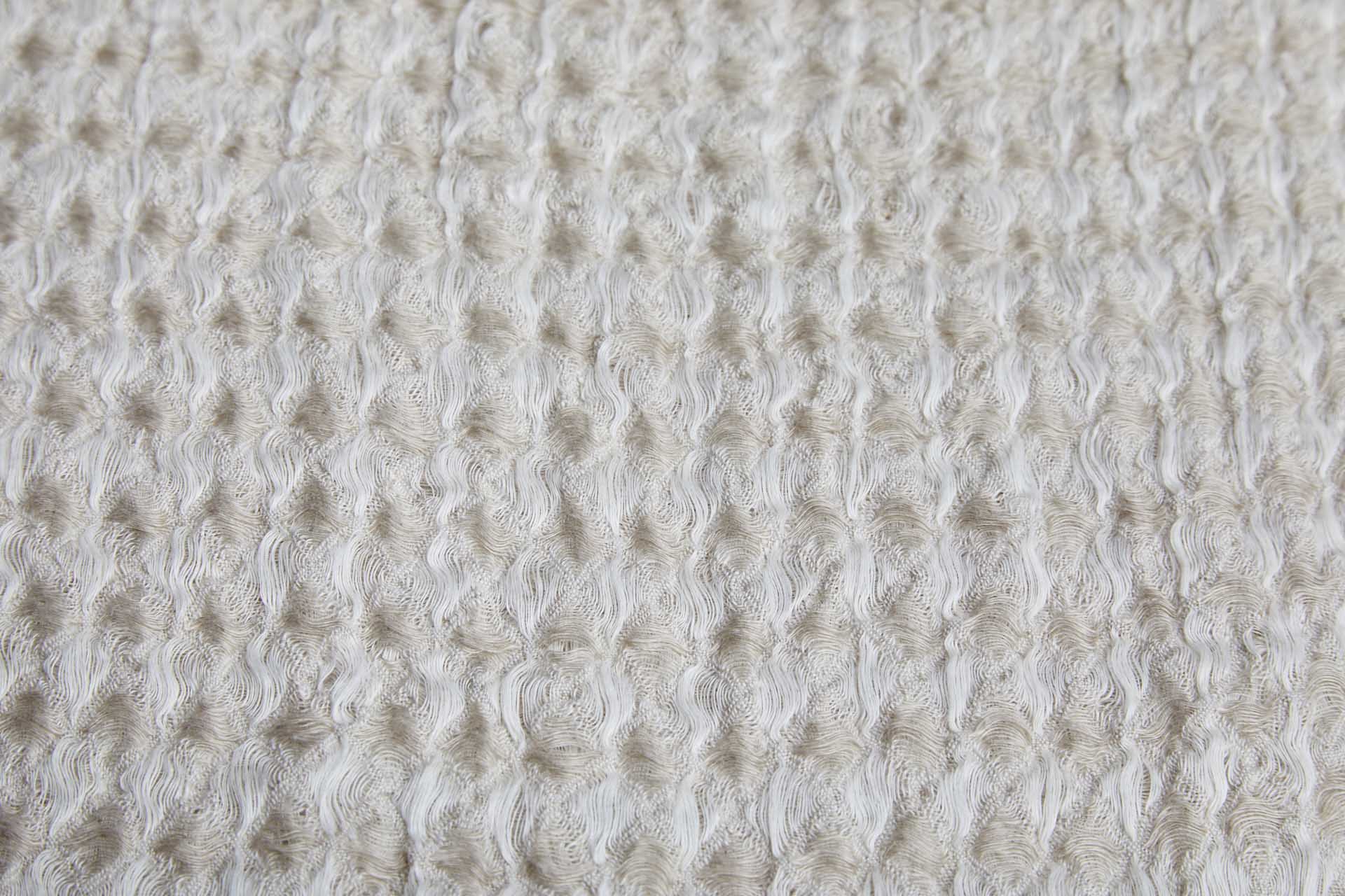 Double Waffle Weave Linen - Natural and Off White fabric, image 5 of 8
