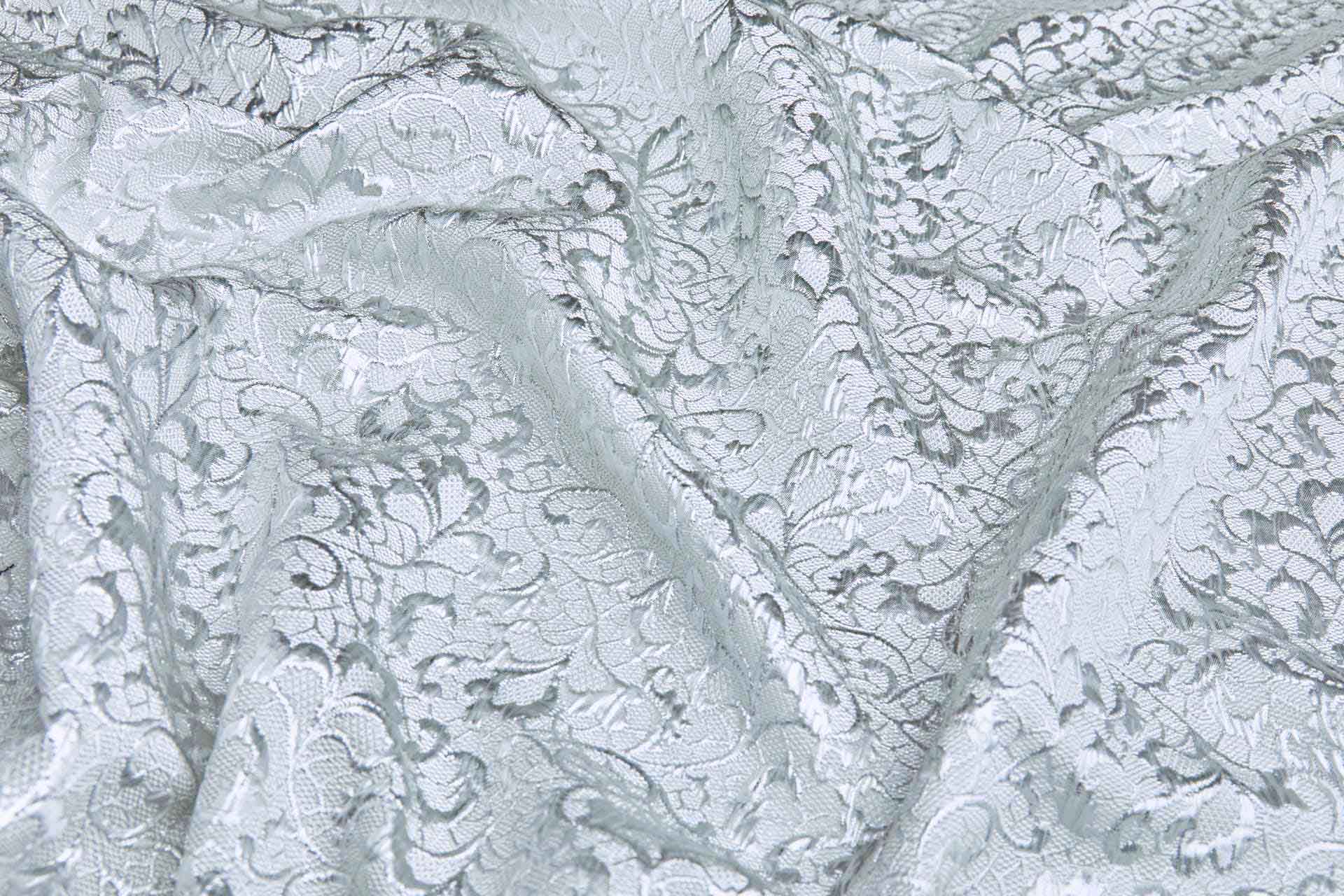 Lace Style Jacquard - Cool Silver fabric, image 2 of 8