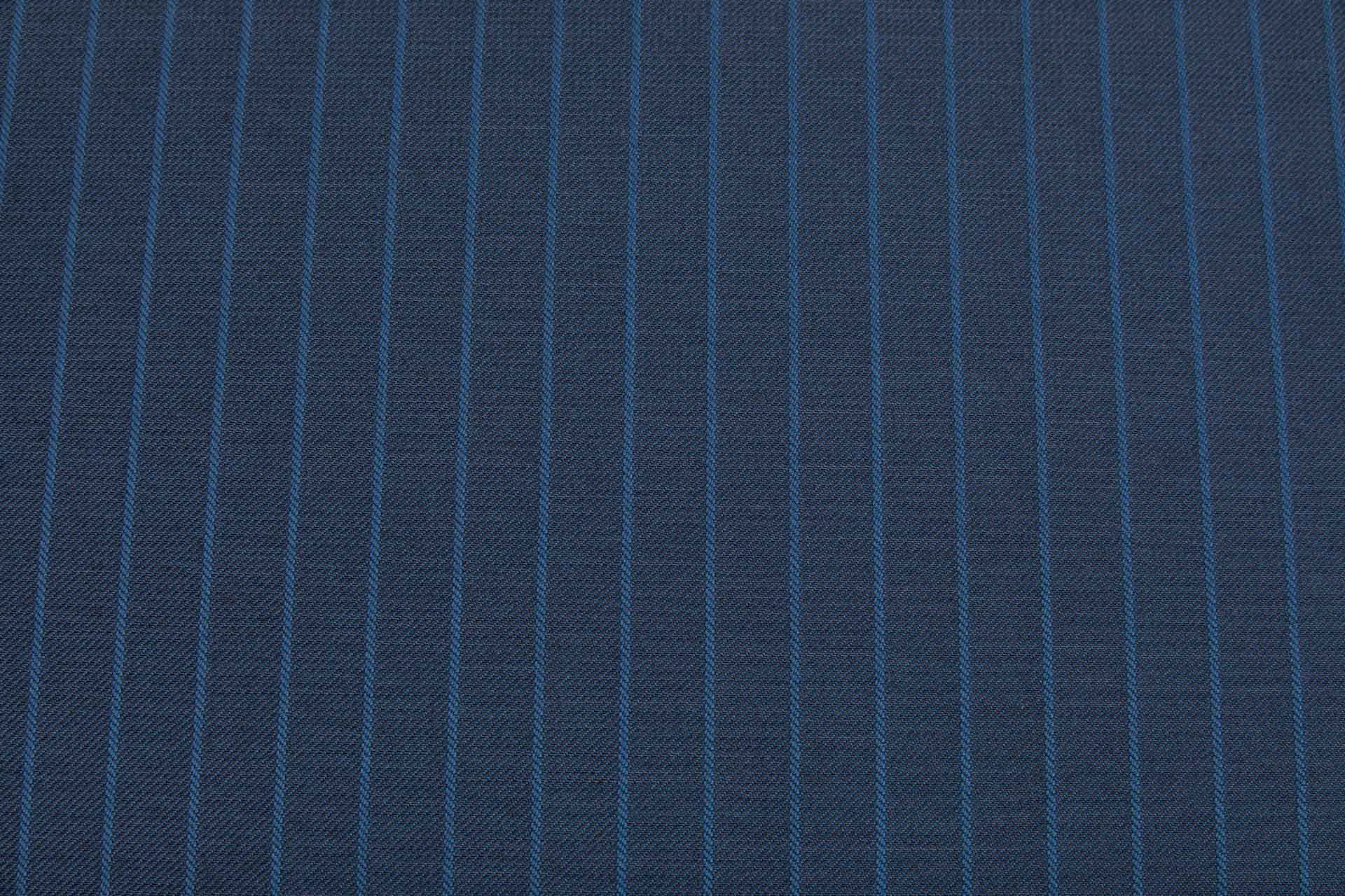 Reversible Twill Stripe Wool Suiting - Teal and Dark Ink Blue fabric, image 10 of 10