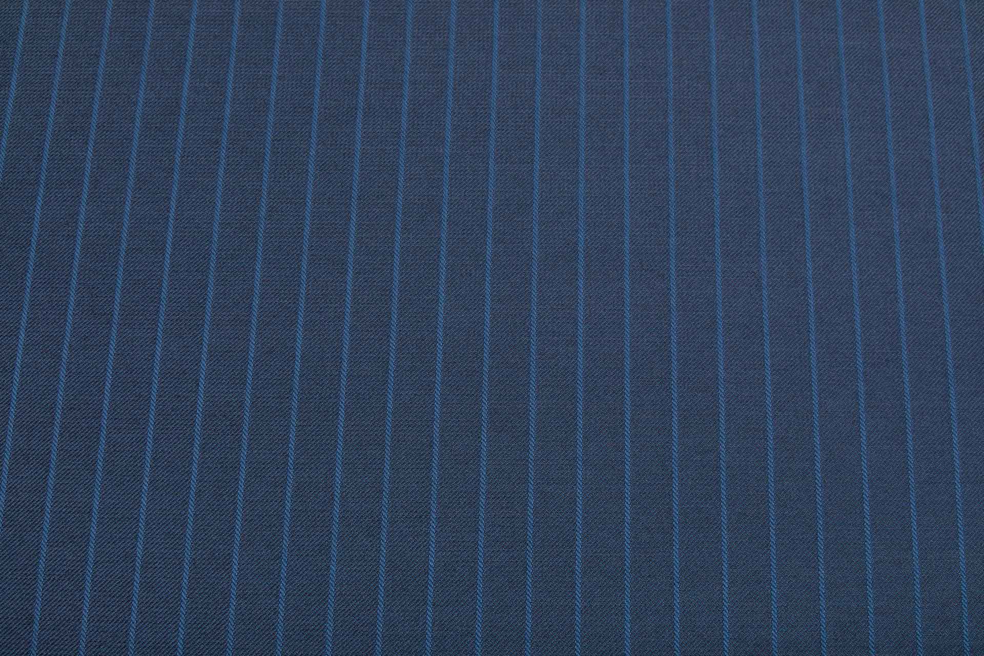 Reversible Twill Stripe Wool Suiting - Teal and Dark Ink Blue fabric, image 5 of 10