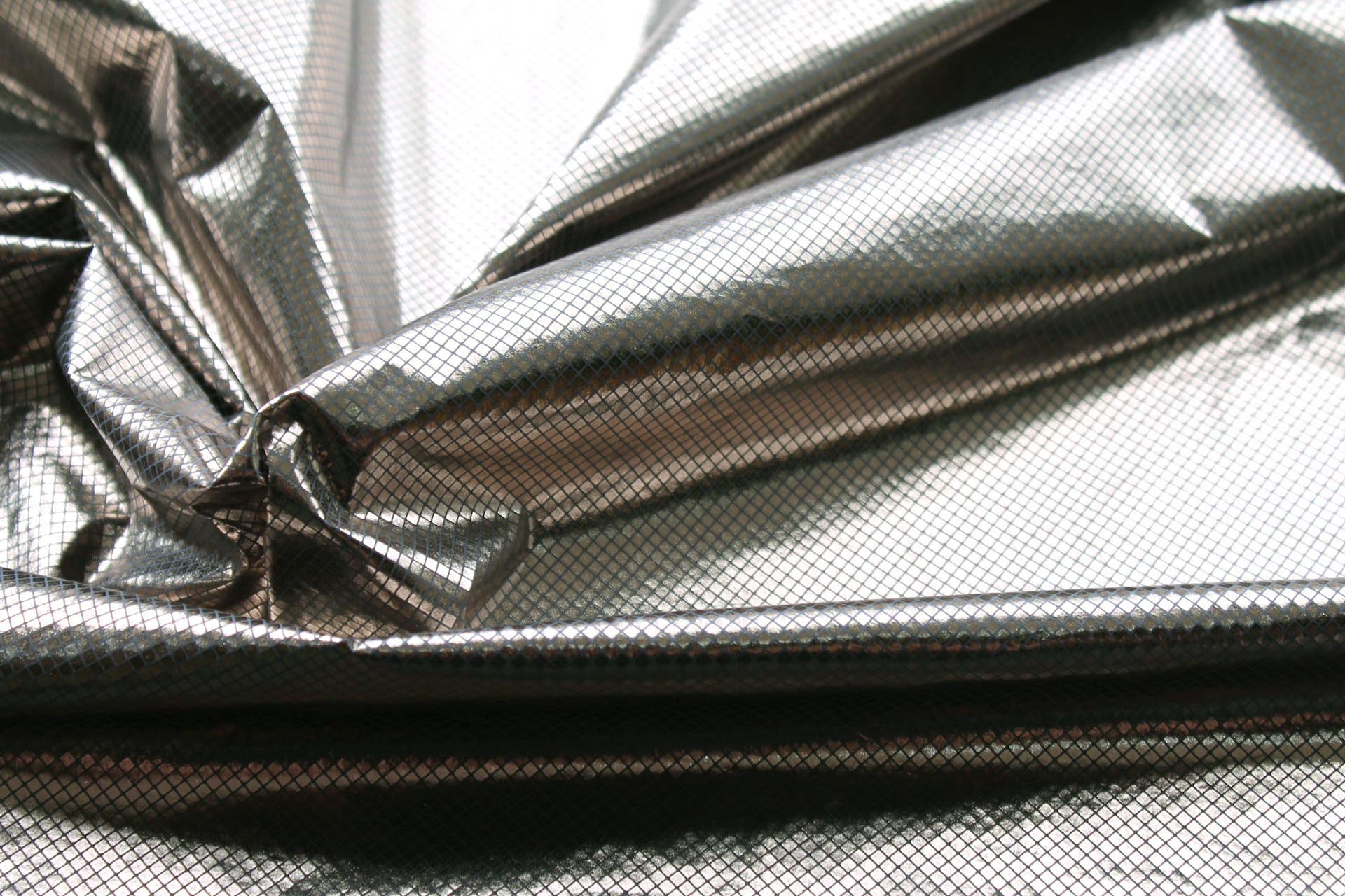 Foil Printed Polyamide - Off Gold fabric, image 3 of 5