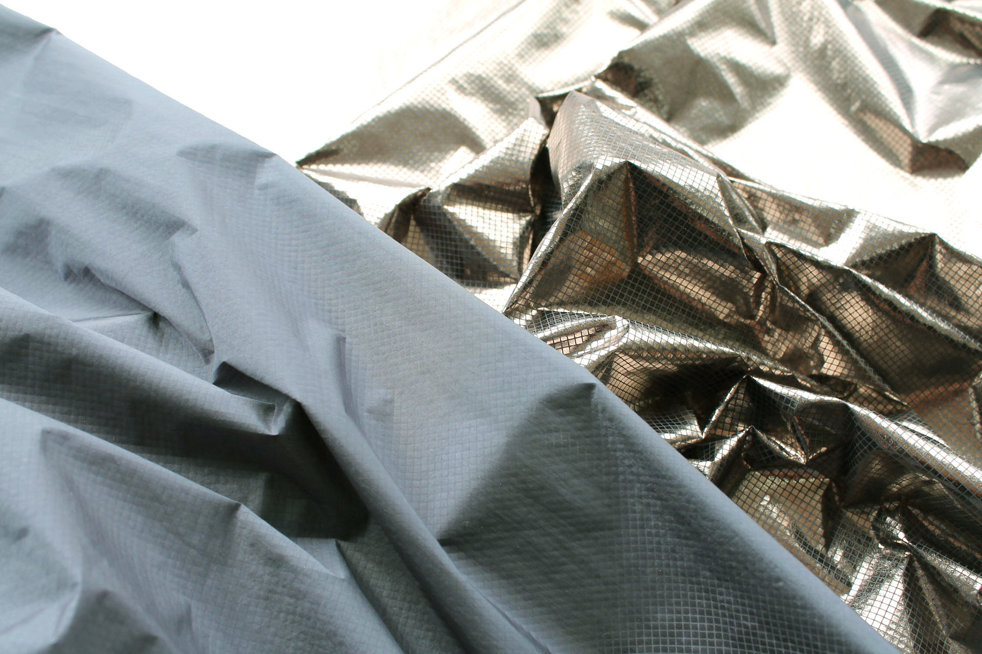 Foil Printed Polyamide - Off Gold fabric, image 5 of 5