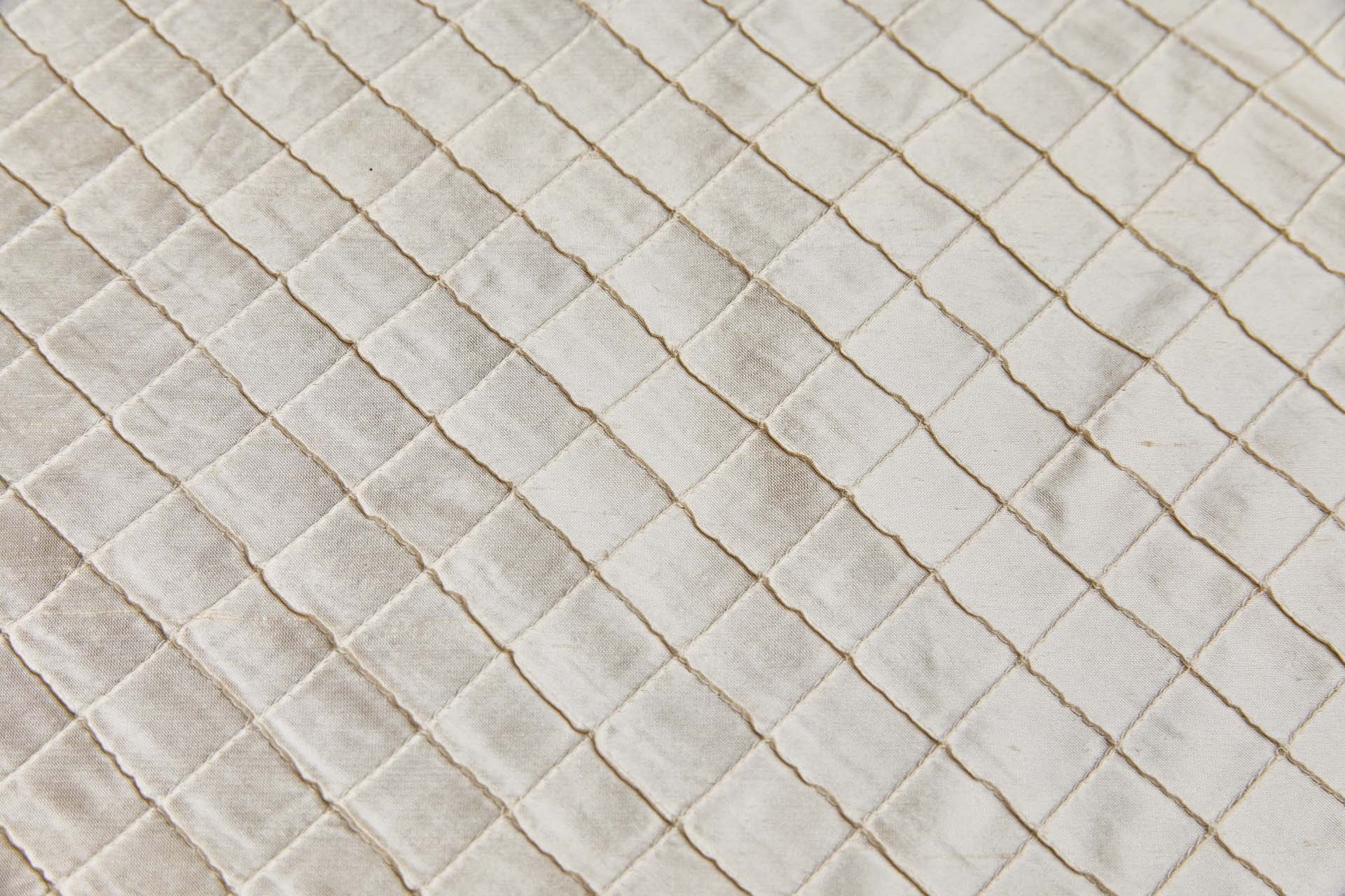 Diamond Pintuck Silk Dupion - Cream fabric, image 7 of 7