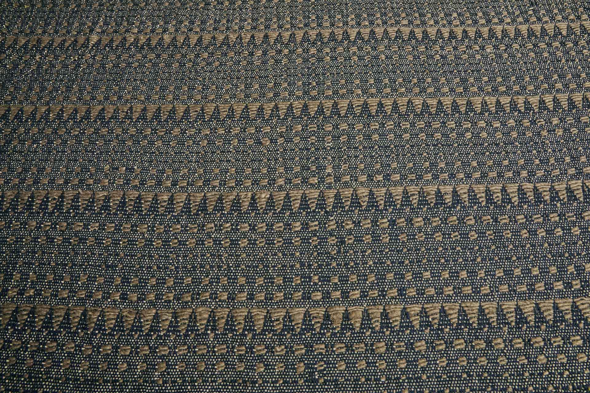 Chunky Hand Woven Silk / Cotton - Brown / Black fabric, image 2 of 10