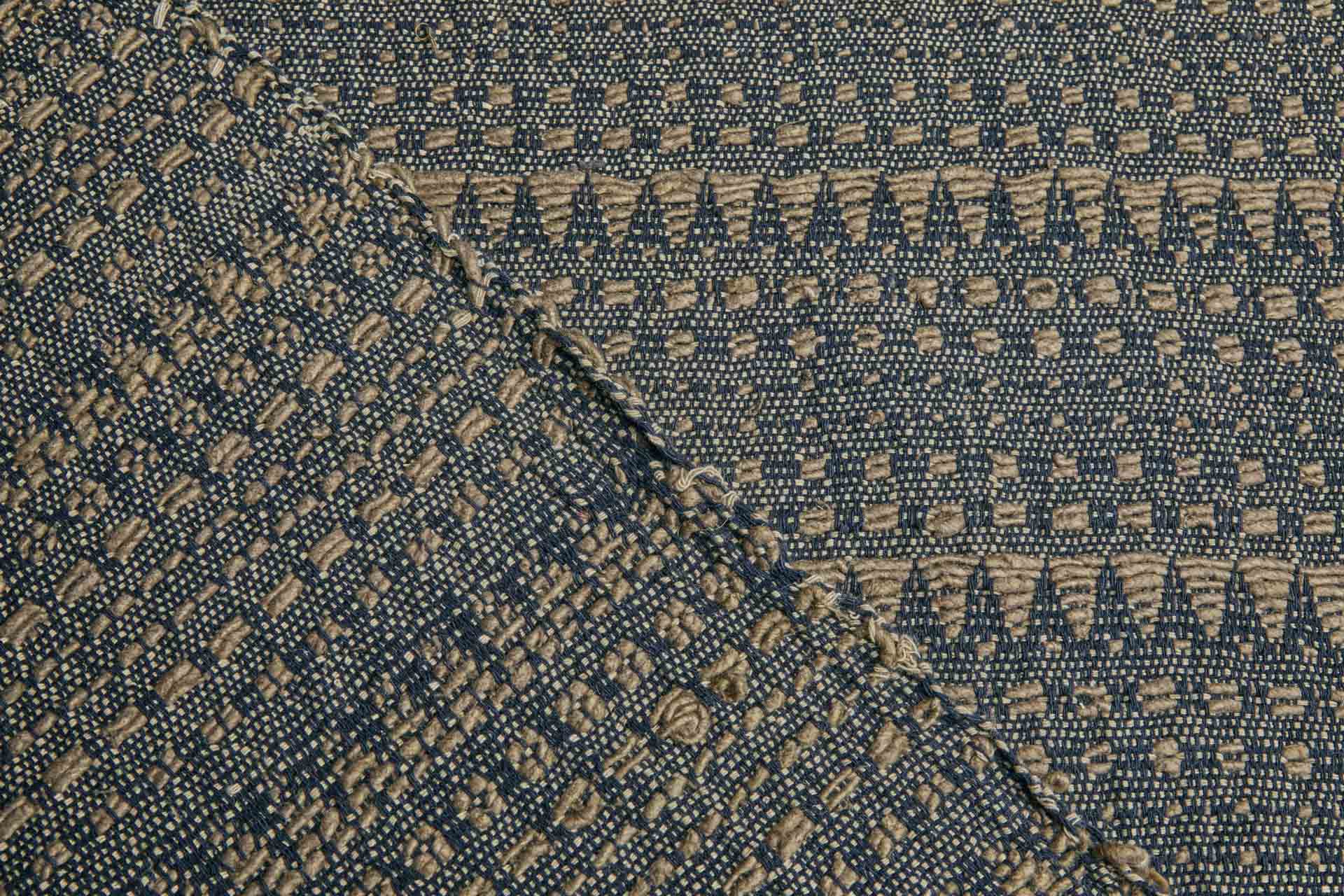 Chunky Hand Woven Silk / Cotton - Brown / Black fabric, image 5 of 10