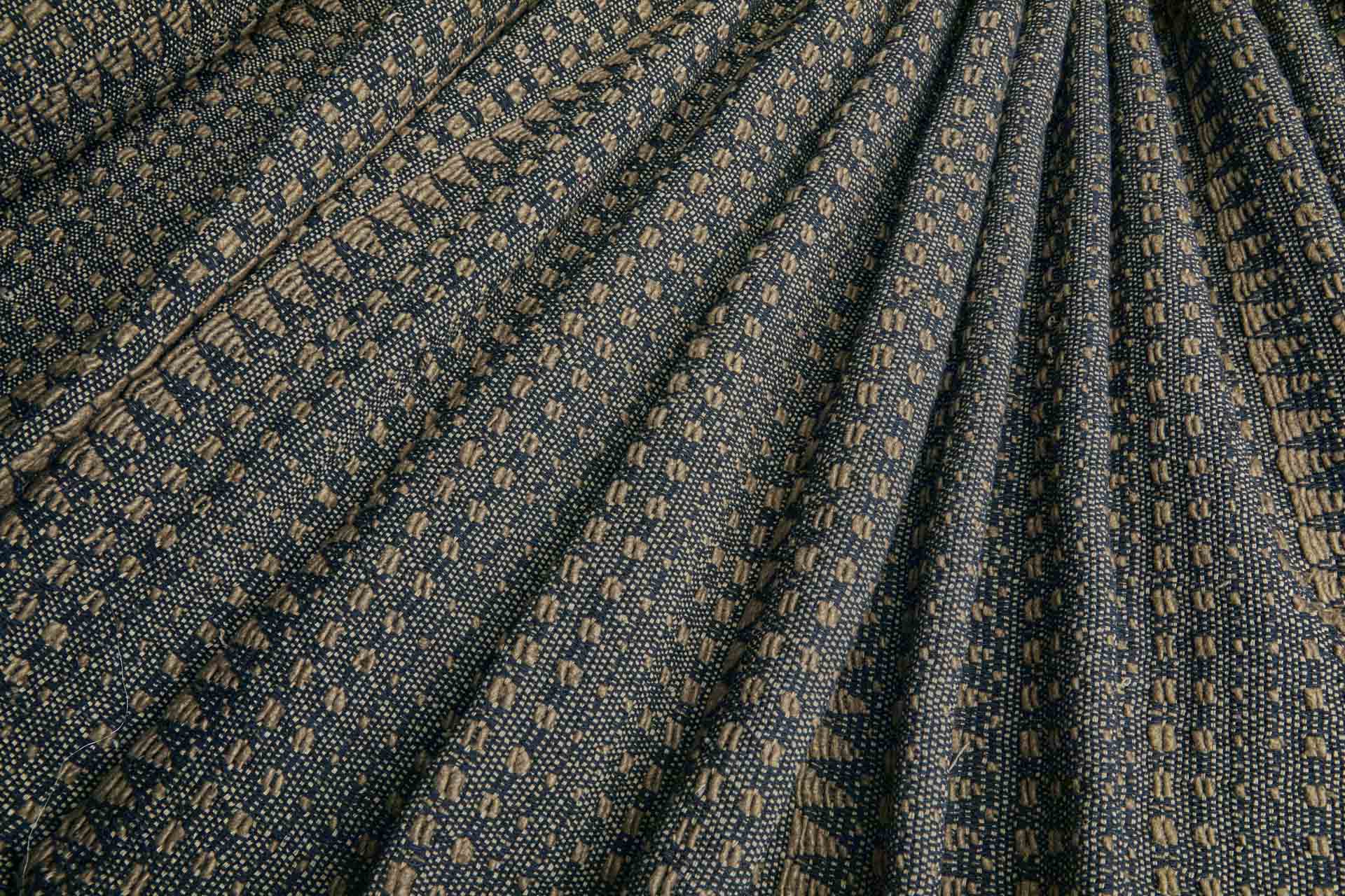 Chunky Hand Woven Silk / Cotton - Brown / Black fabric, image 6 of 10