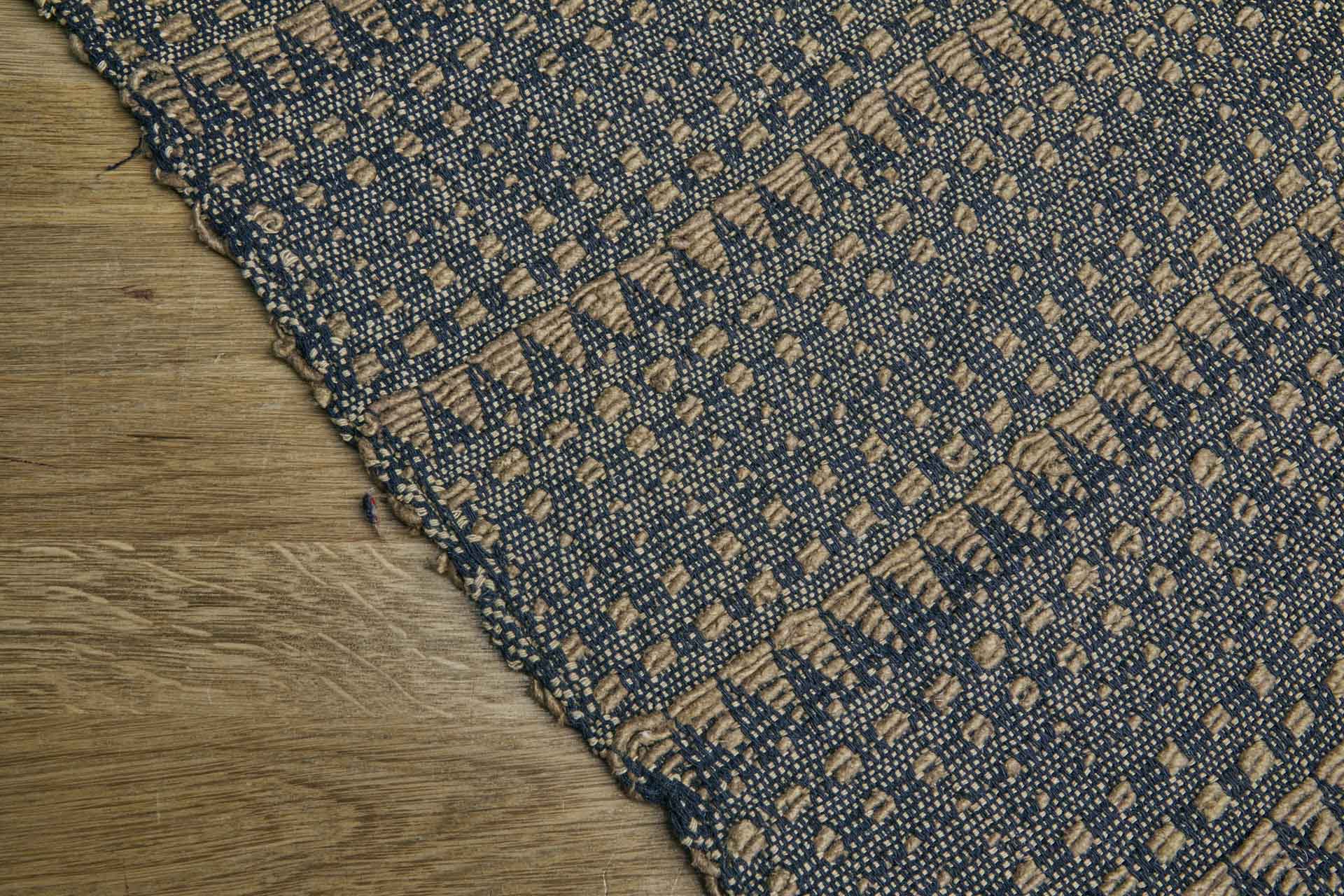 Chunky Hand Woven Silk / Cotton - Brown / Black fabric, image 7 of 10