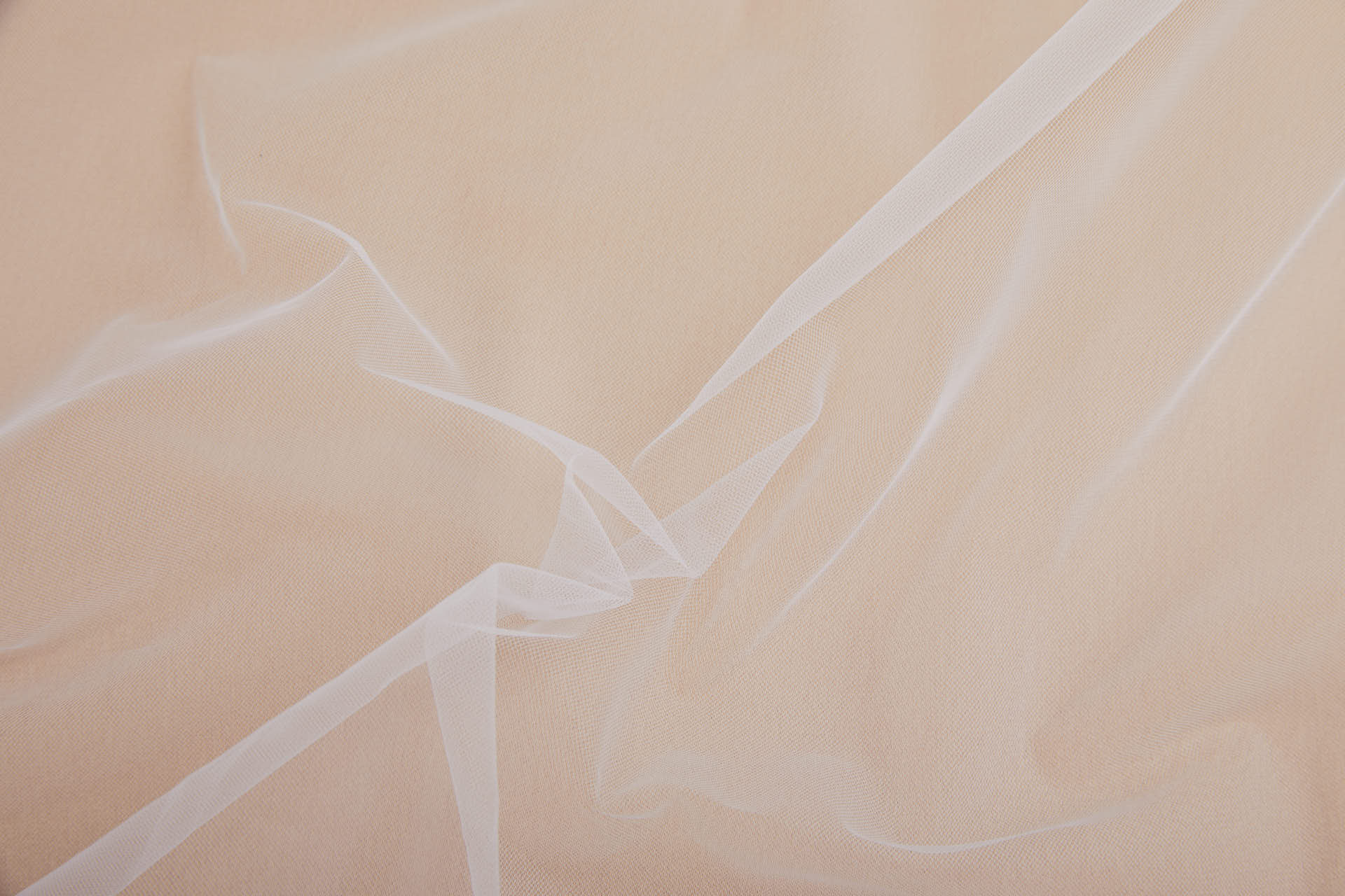 Super Sheer Fine "Invisible" Tulle - Ivory Non stretch fabric, image 3 of 5