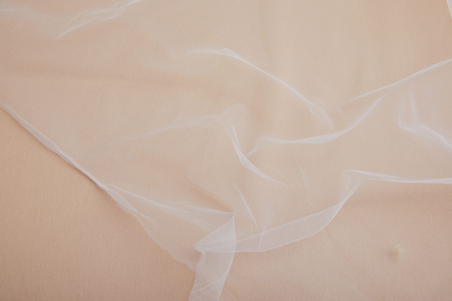 Super Sheer Fine "Invisible" Tulle - Ivory Non stretch fabric, image 4 of 5