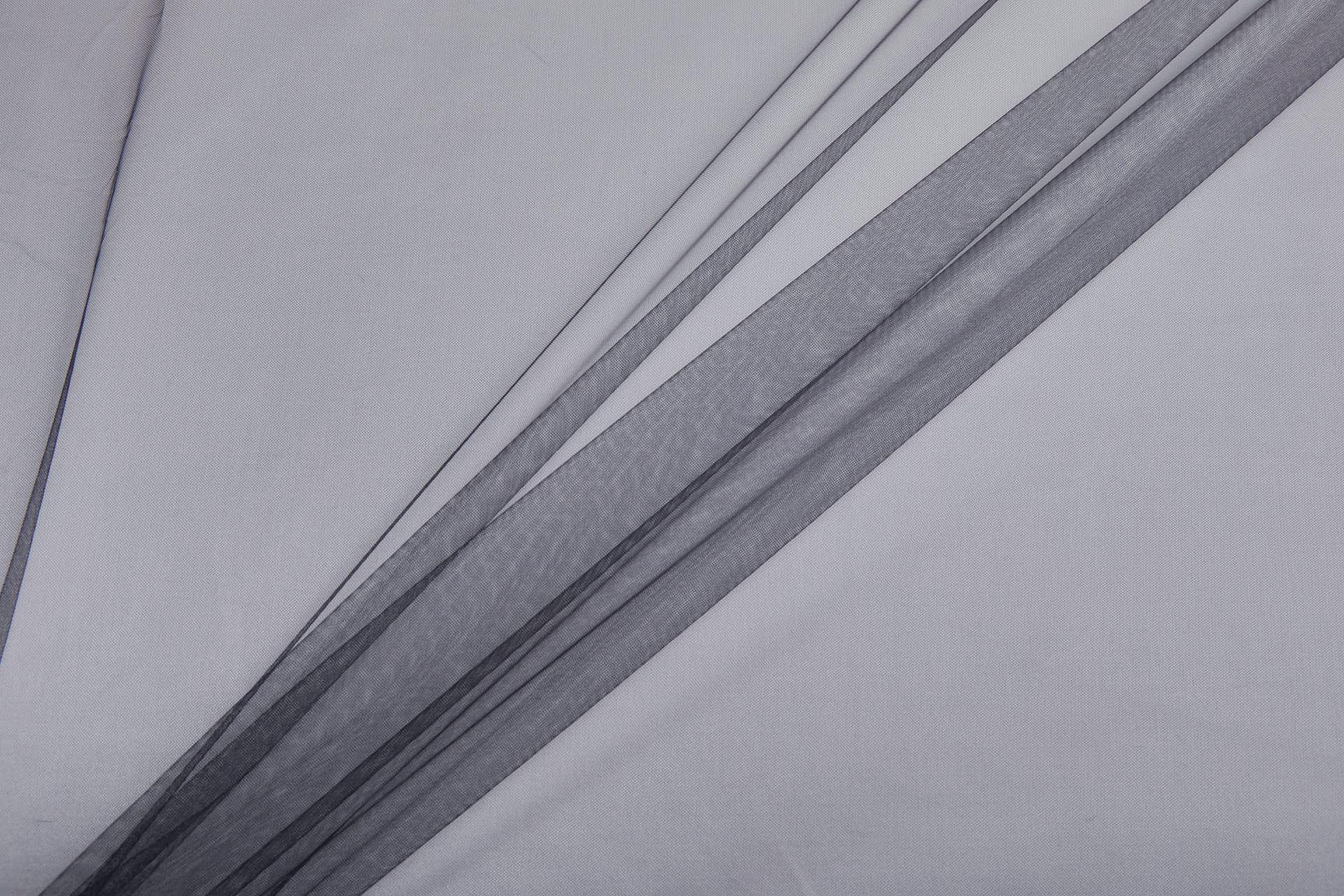 Super Sheer Fine "Invisible" Tulle - Black Non stretch fabric, image 3 of 10