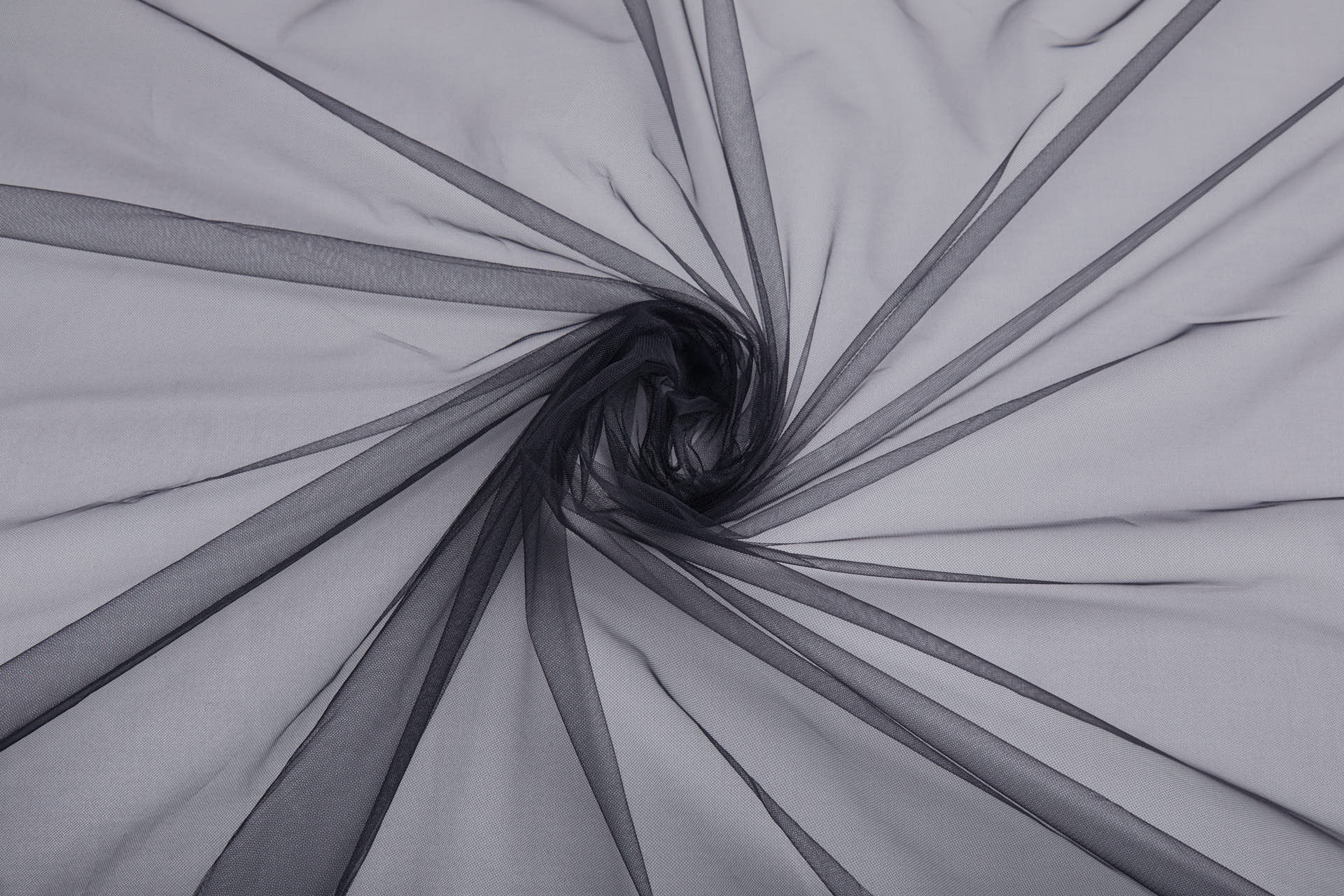 Super Sheer Fine "Invisible" Tulle - Black Non stretch fabric, image 4 of 10