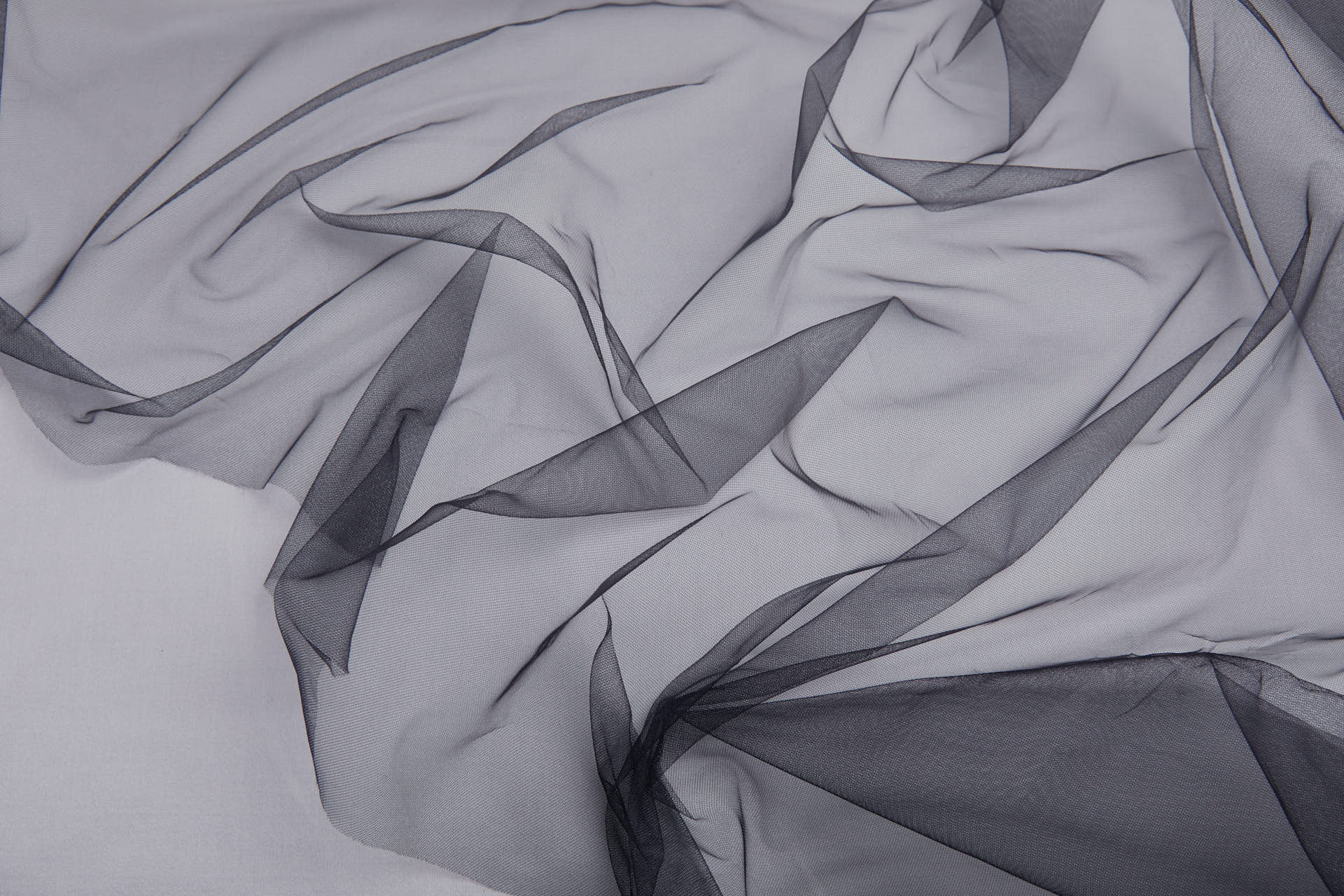 Super Sheer Fine "Invisible" Tulle - Black Non stretch fabric, image 8 of 10