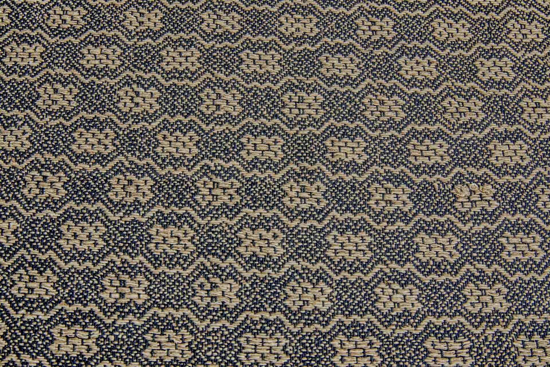 Hand Woven Reversible Silk Cotton Brocade Pattern - Tan and Black, image 10 of 10