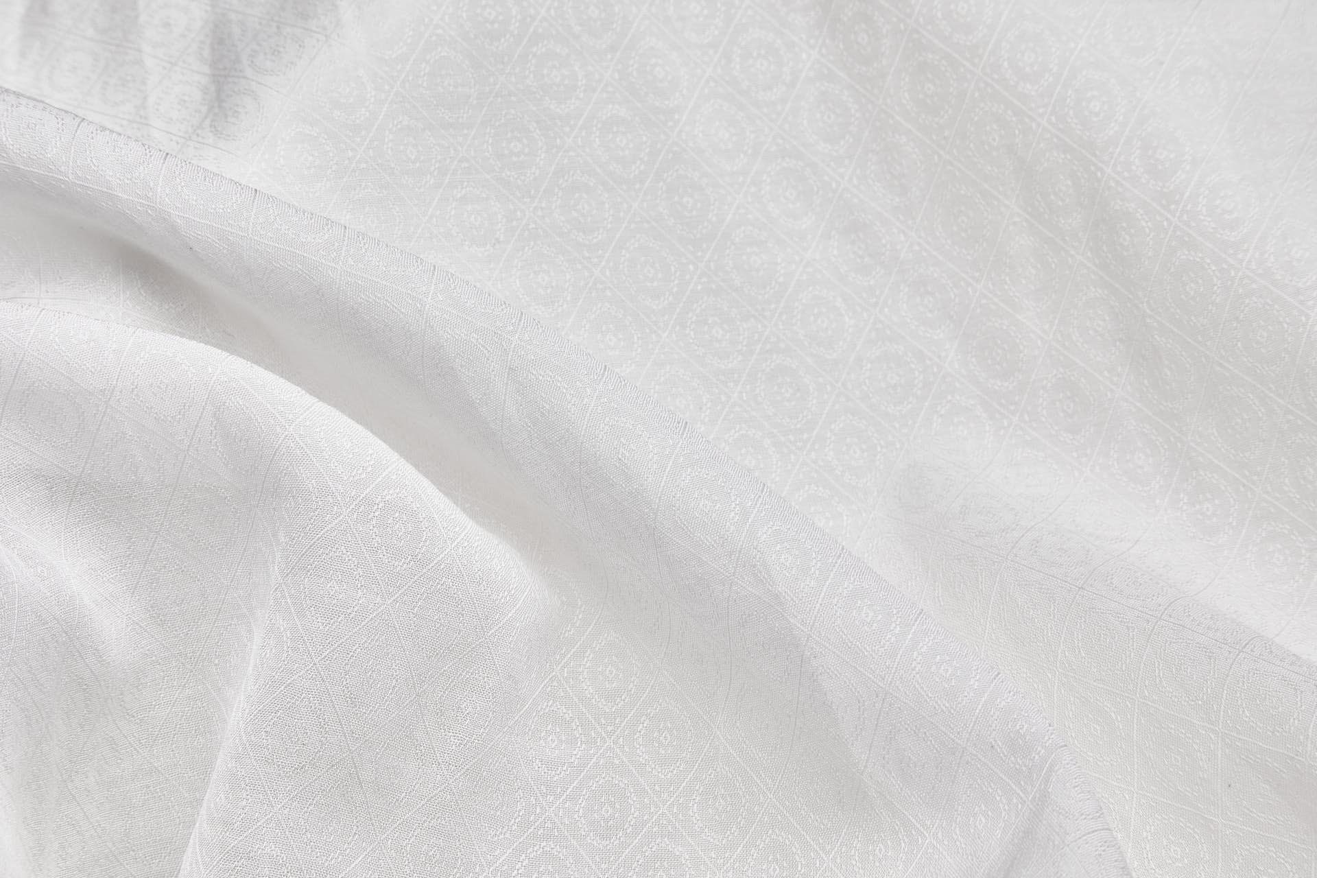 Corn Plant Fibre Ornate Trellis Weave in Ivory fabric, image 3 of 5
