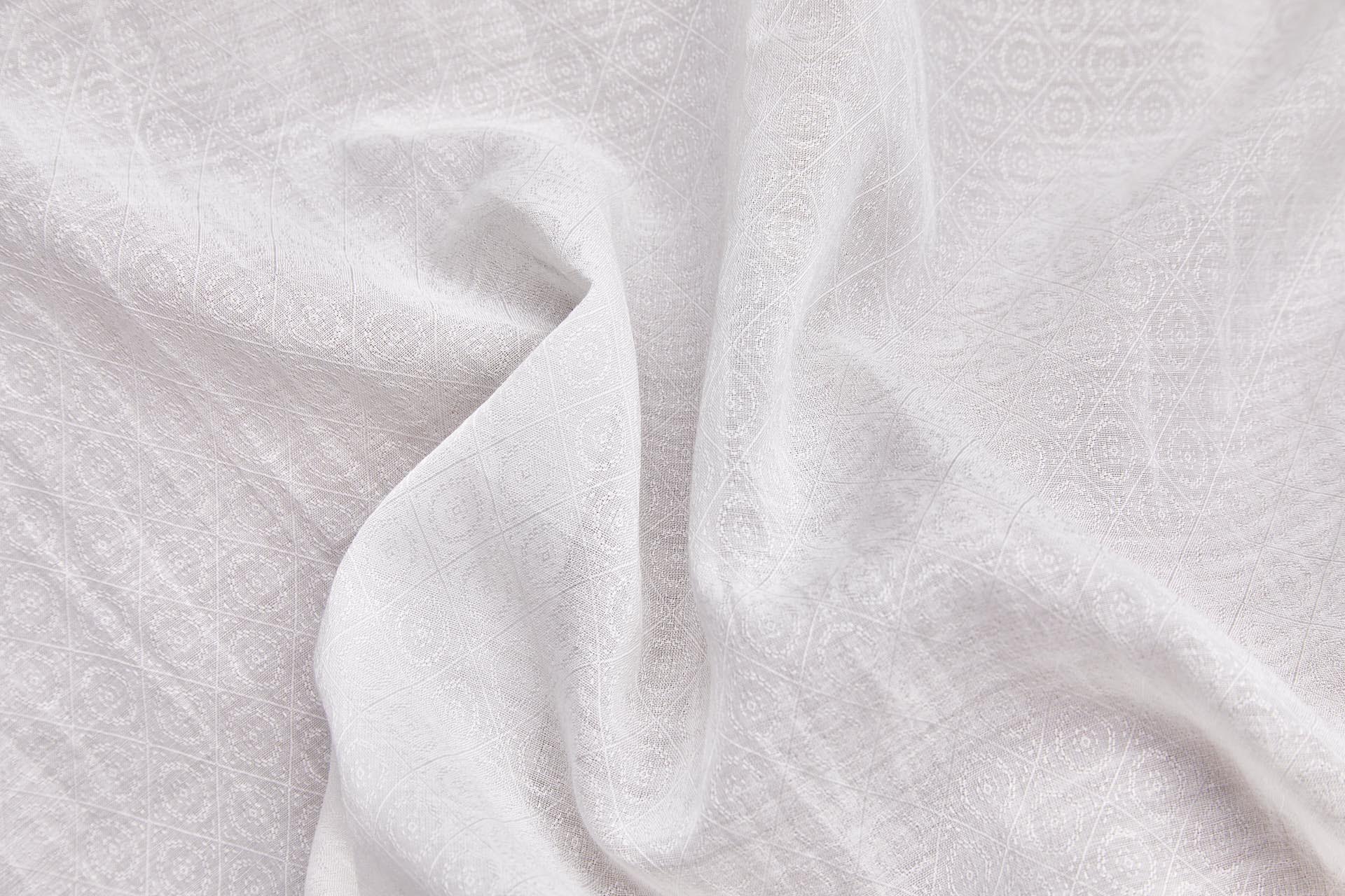 Corn Plant Fibre Ornate Trellis Weave in Ivory fabric