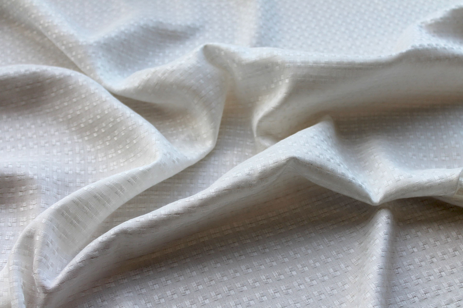 Sugar Cane Fibre Textured Square Weave in Ivory fabric, image 2 of 6