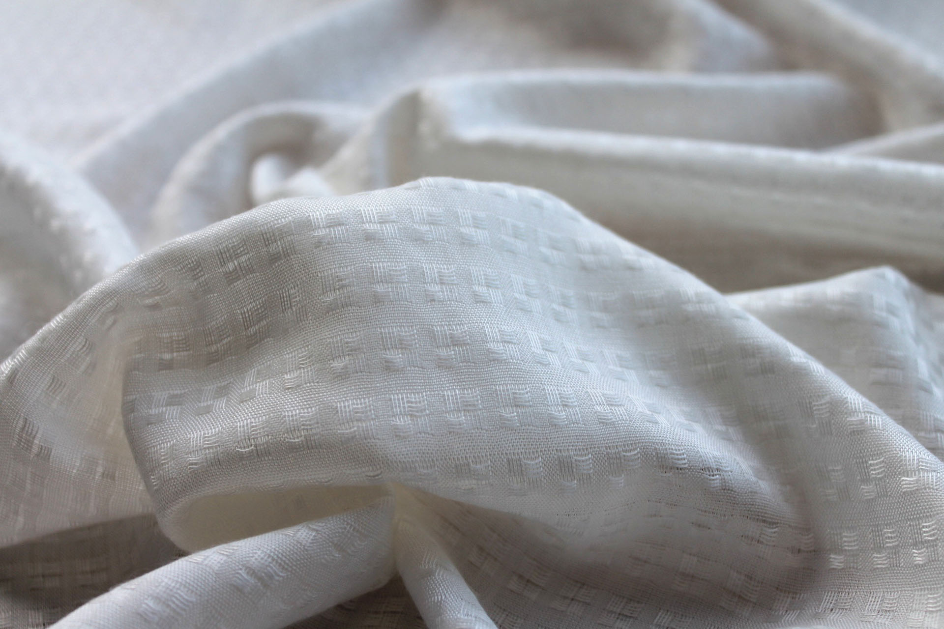 Sugar Cane Fibre Textured Square Weave in Ivory fabric, image 3 of 6