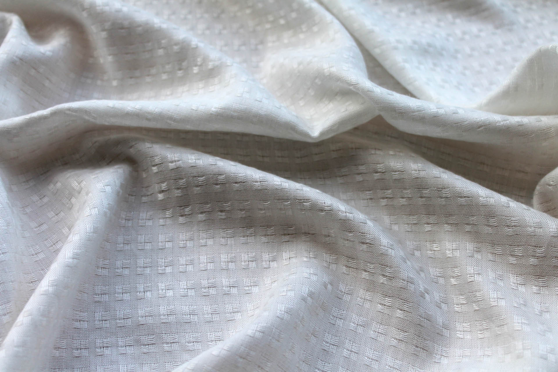 Sugar Cane Fibre Textured Square Weave in Ivory fabric, image 6 of 6