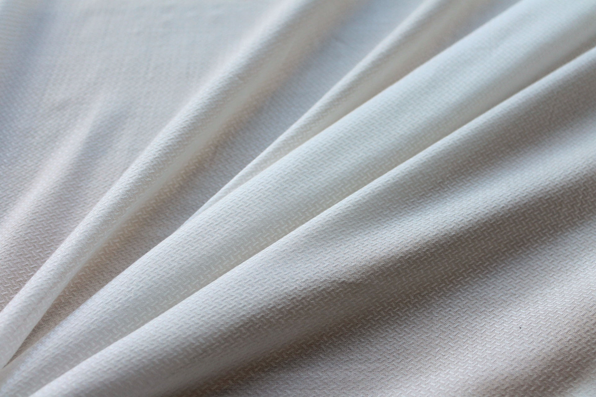 Aloe Vera Fibre Dobby Basket Weave in Ivory fabric