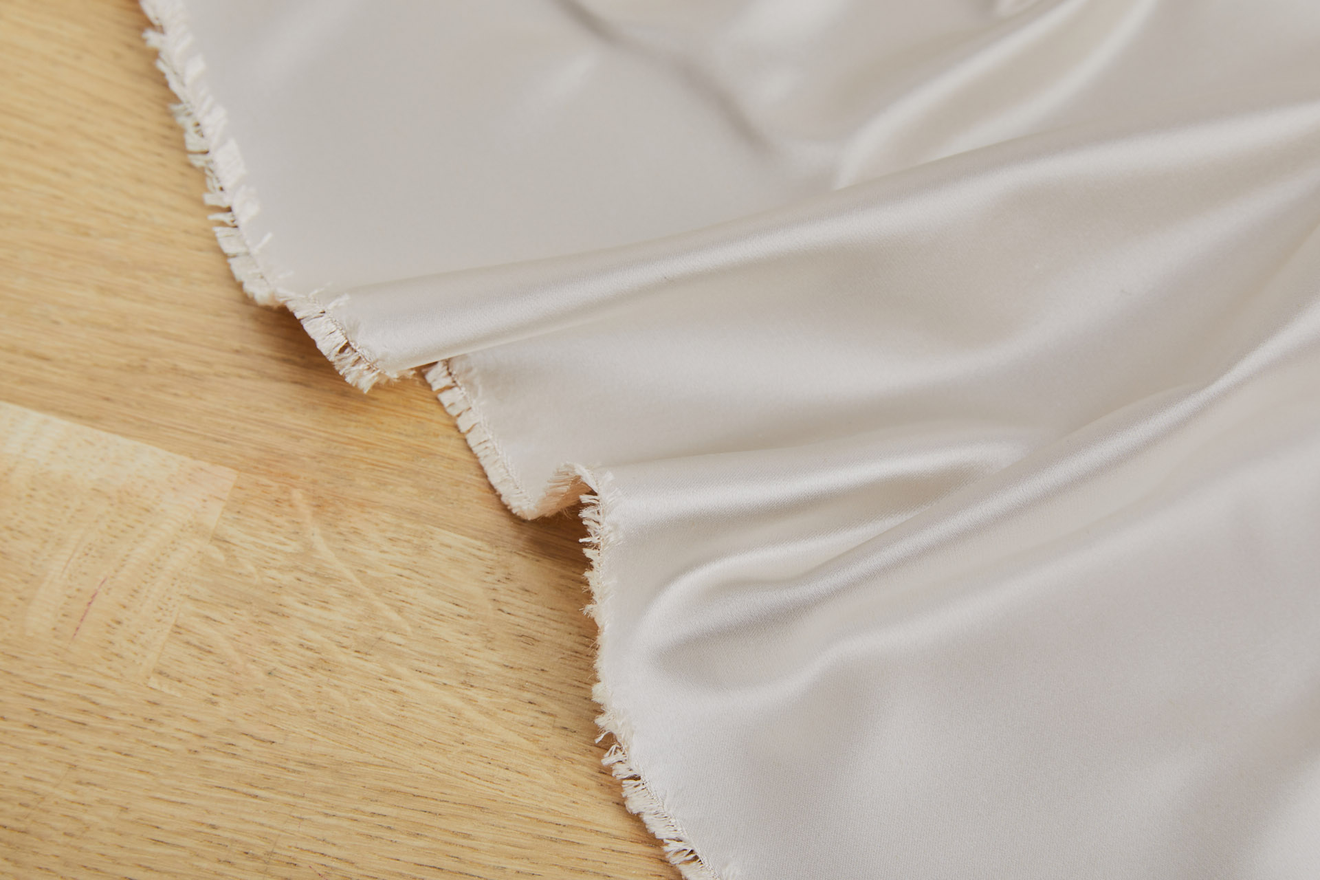 Silk Duchess Satin - Oyster fabric, image 6 of 9