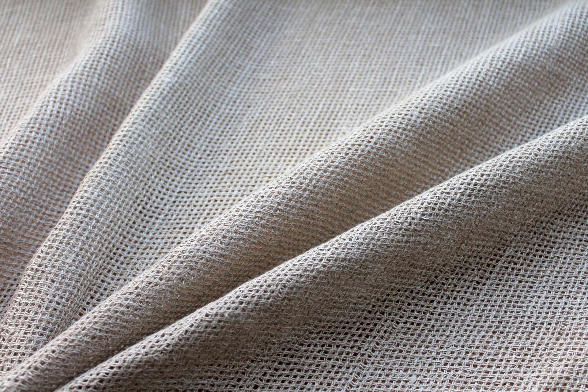 Hessian Sack Weave Linen - Natural fabric, image 3 of 6
