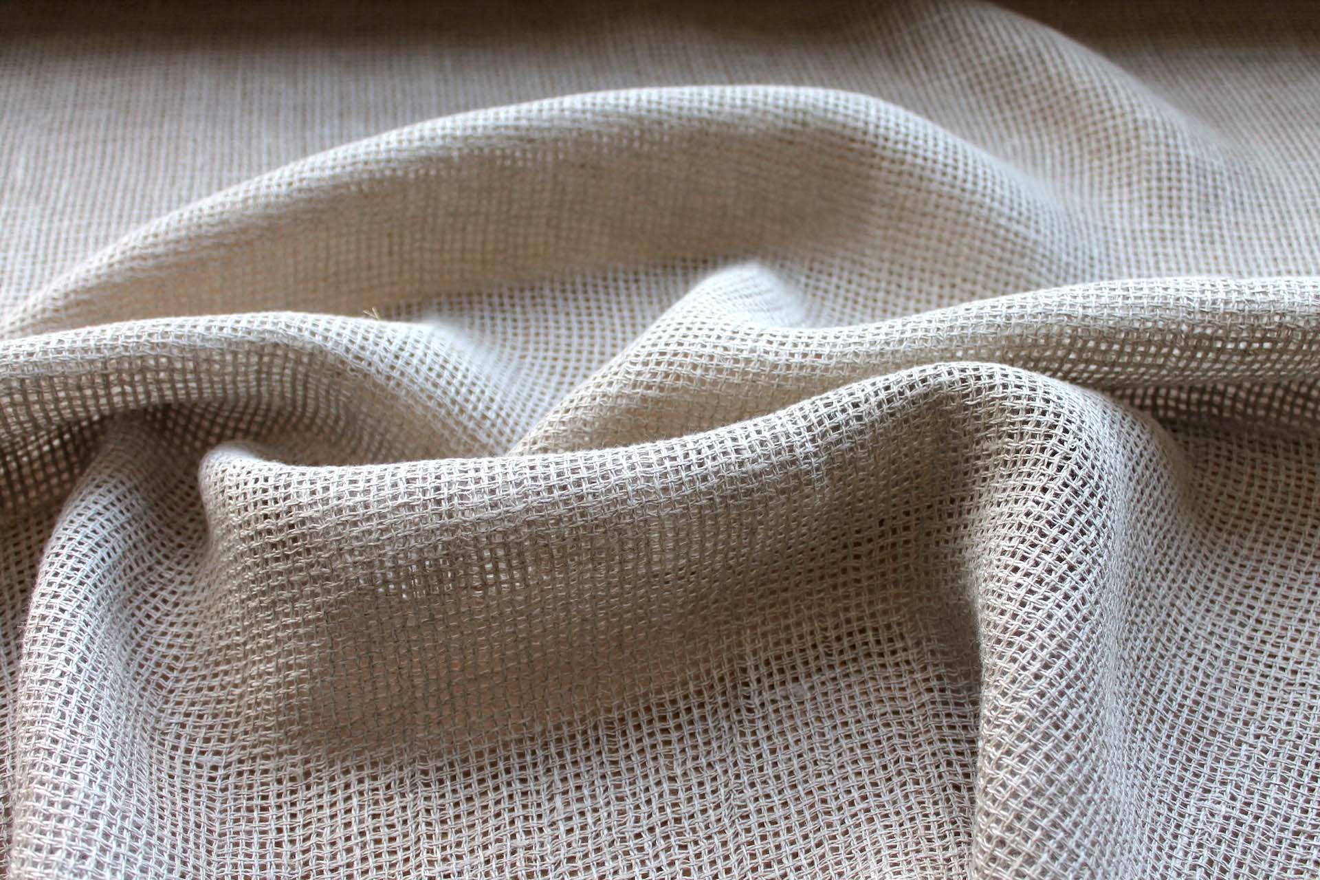 Hessian Sack Weave Linen - Natural fabric