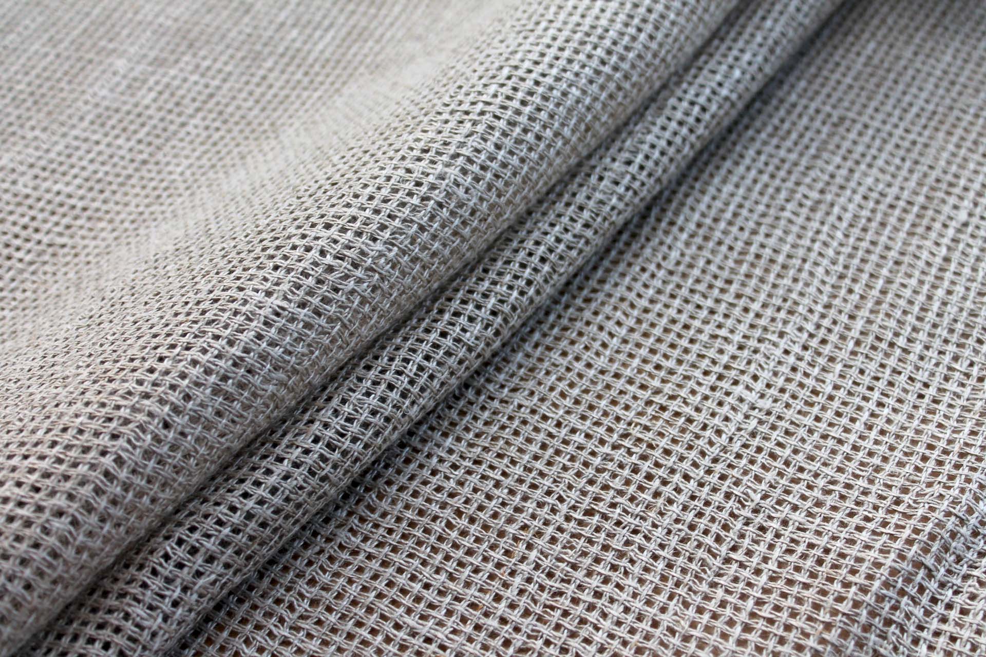 Hessian Sack Weave Linen - Natural fabric, image 5 of 6