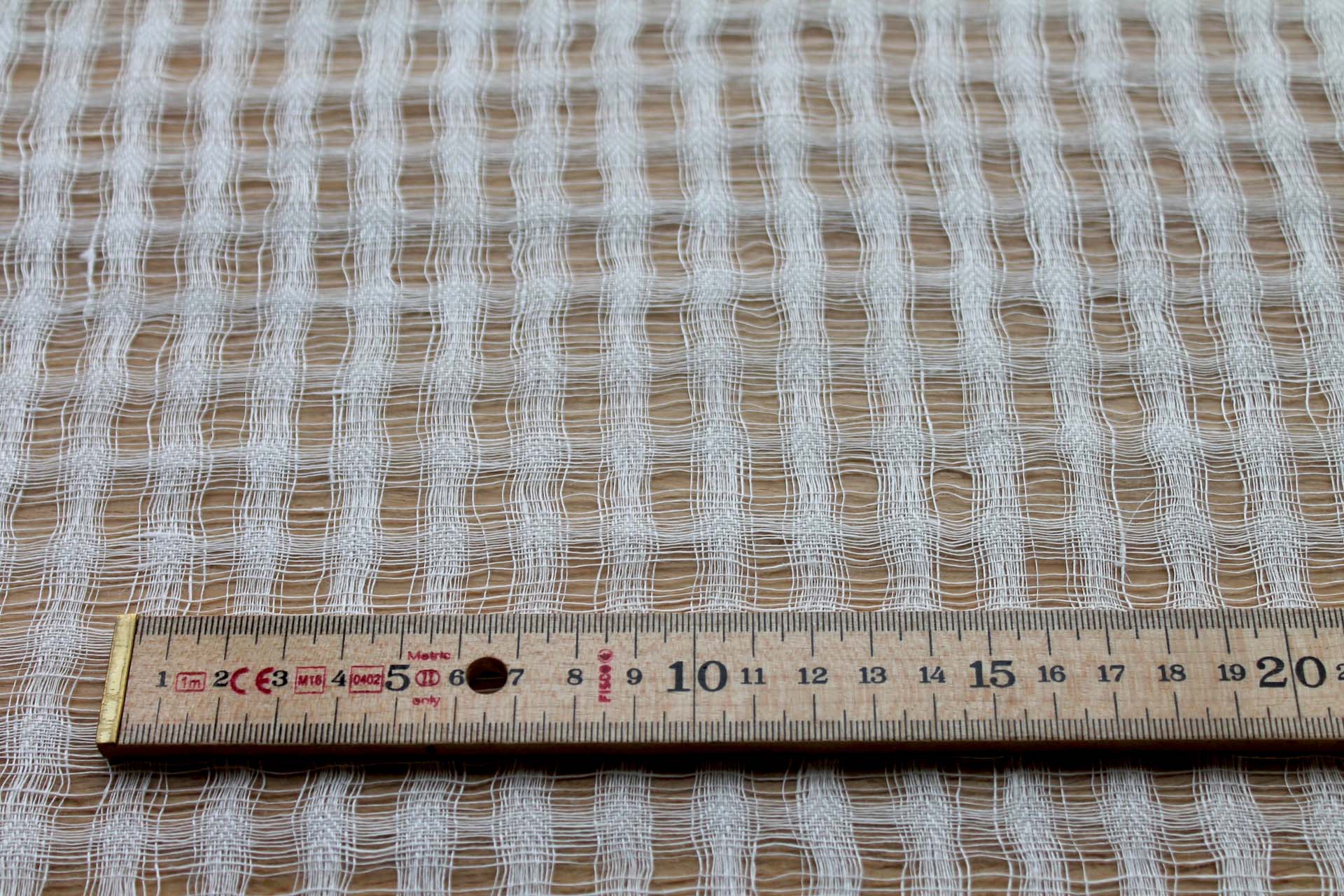 Sheer Grid Mesh Weave Linen - Ivory fabric, image 5 of 5