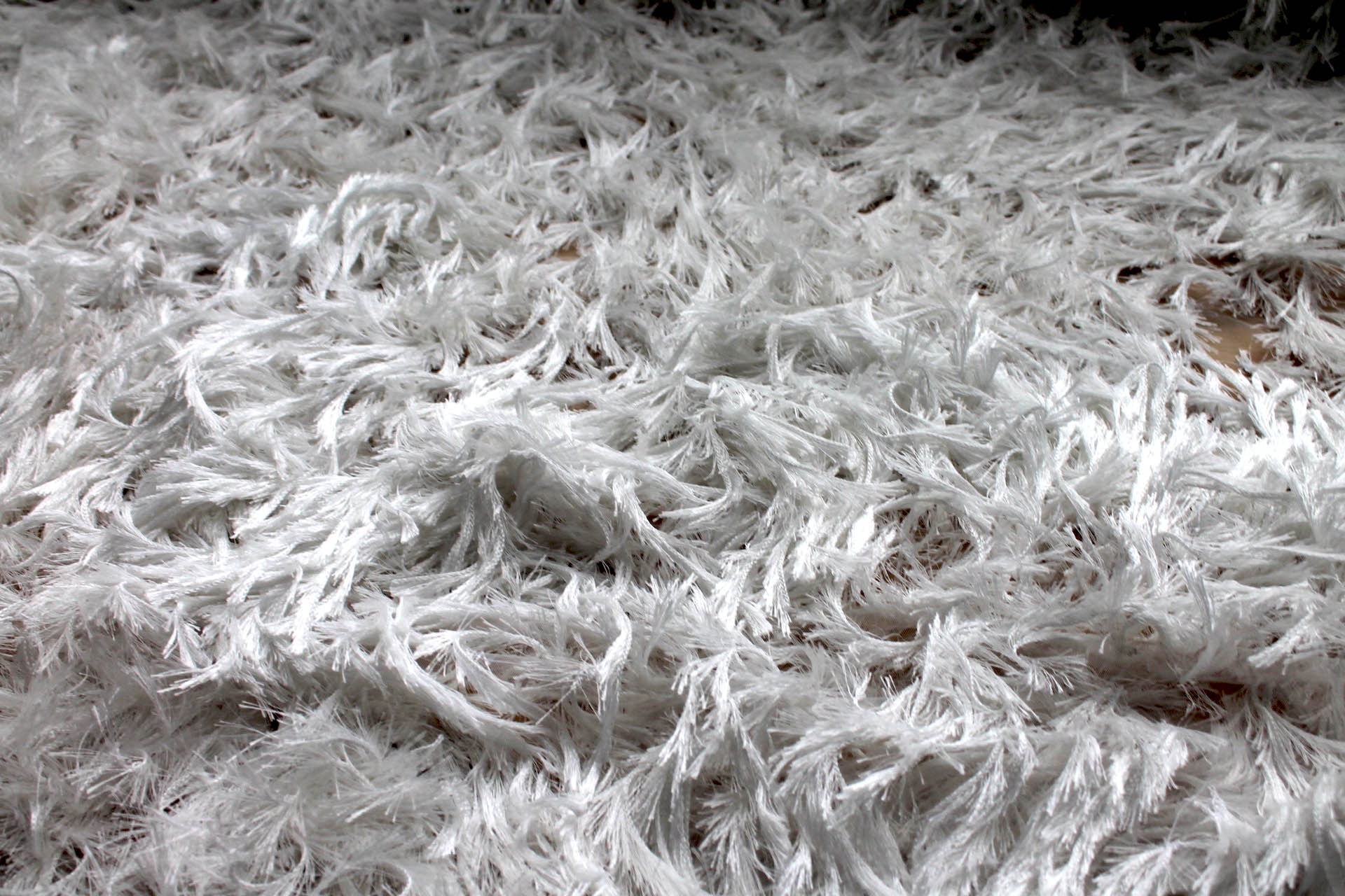 "Faux Feather" Viscose Fringing on Tulle - Ivory fabric, image 3 of 8