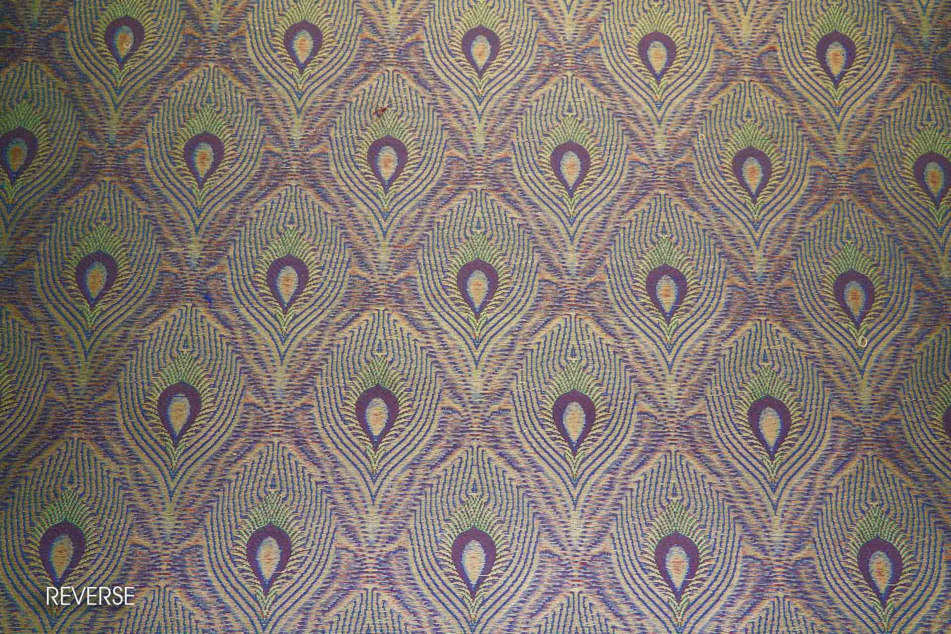 Peacock Banaras Brocade - Green fabric, image 7 of 11