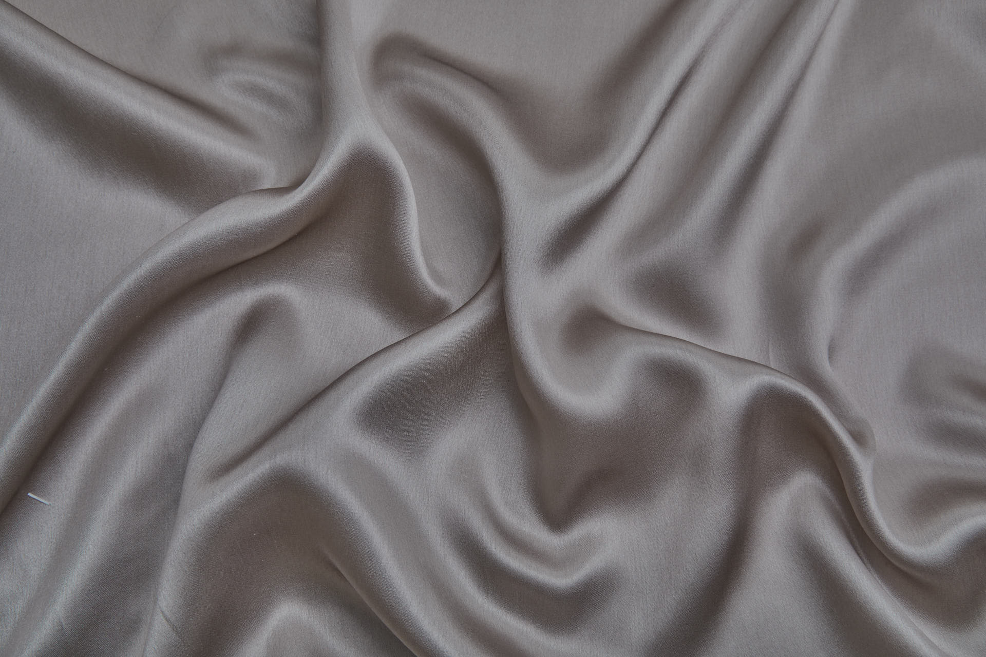 Lighter Weight Putty Grey Silk Satin - 140cm wide fabric, image 7 of 7