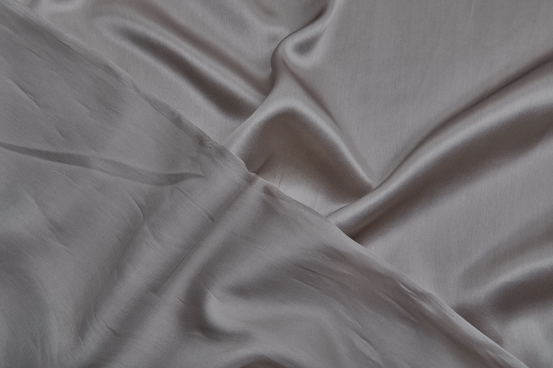 Lighter Weight Putty Grey Silk Satin - 140cm wide fabric, image 3 of 7