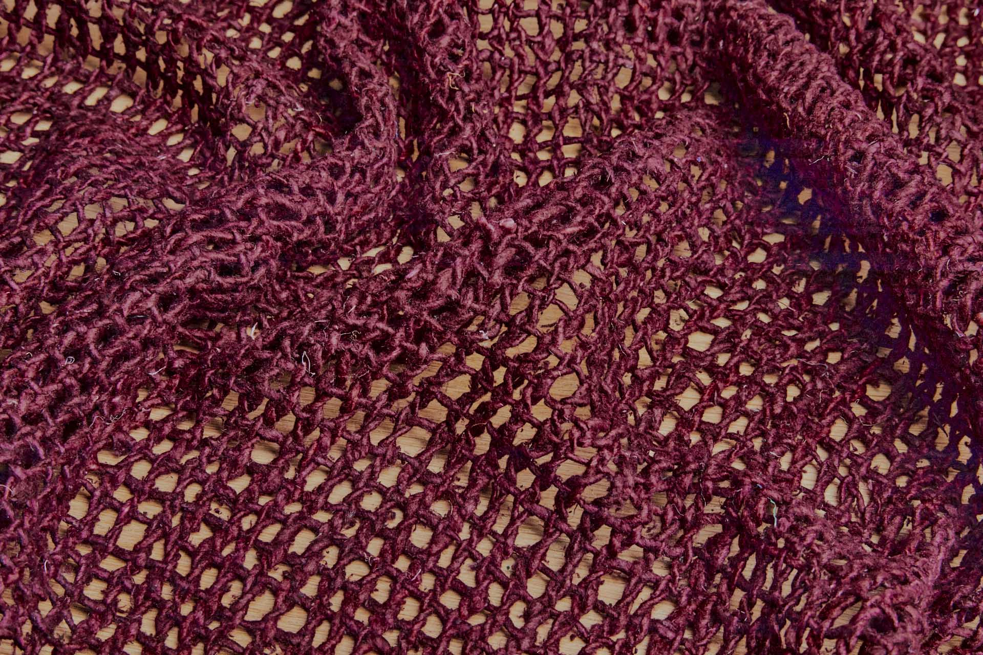Open Weave Chunky Raw Silk - Wine Red fabric, image 4 of 9