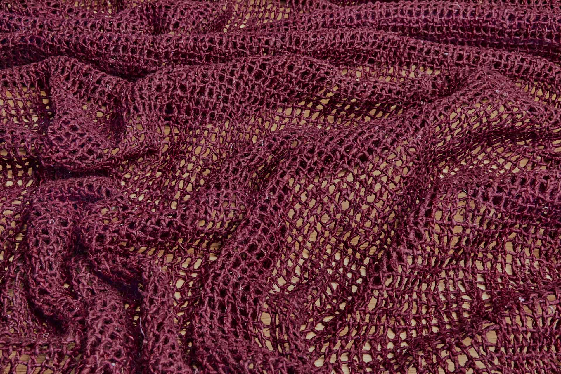 Open Weave Chunky Raw Silk - Wine Red fabric, image 5 of 9