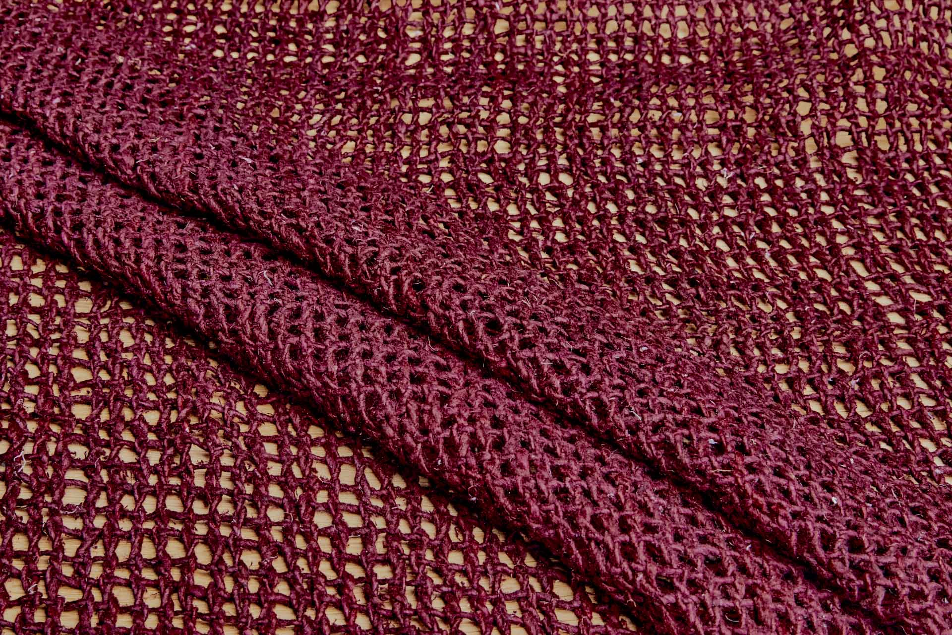 Open Weave Chunky Raw Silk - Wine Red fabric